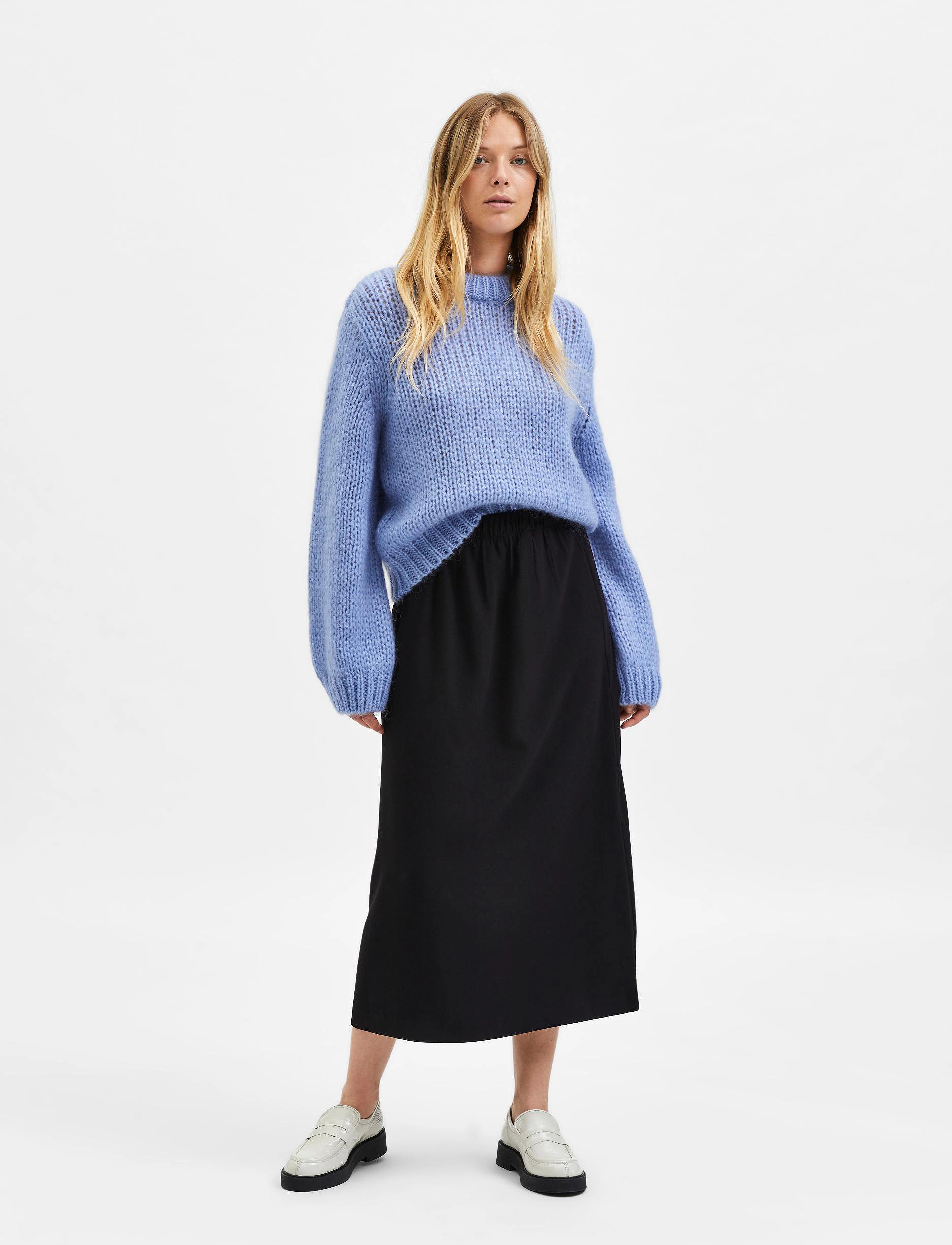 Selected Femme - SLFTINNI-RELAXED MW MIDI SKIRT B NOOS - black - 4