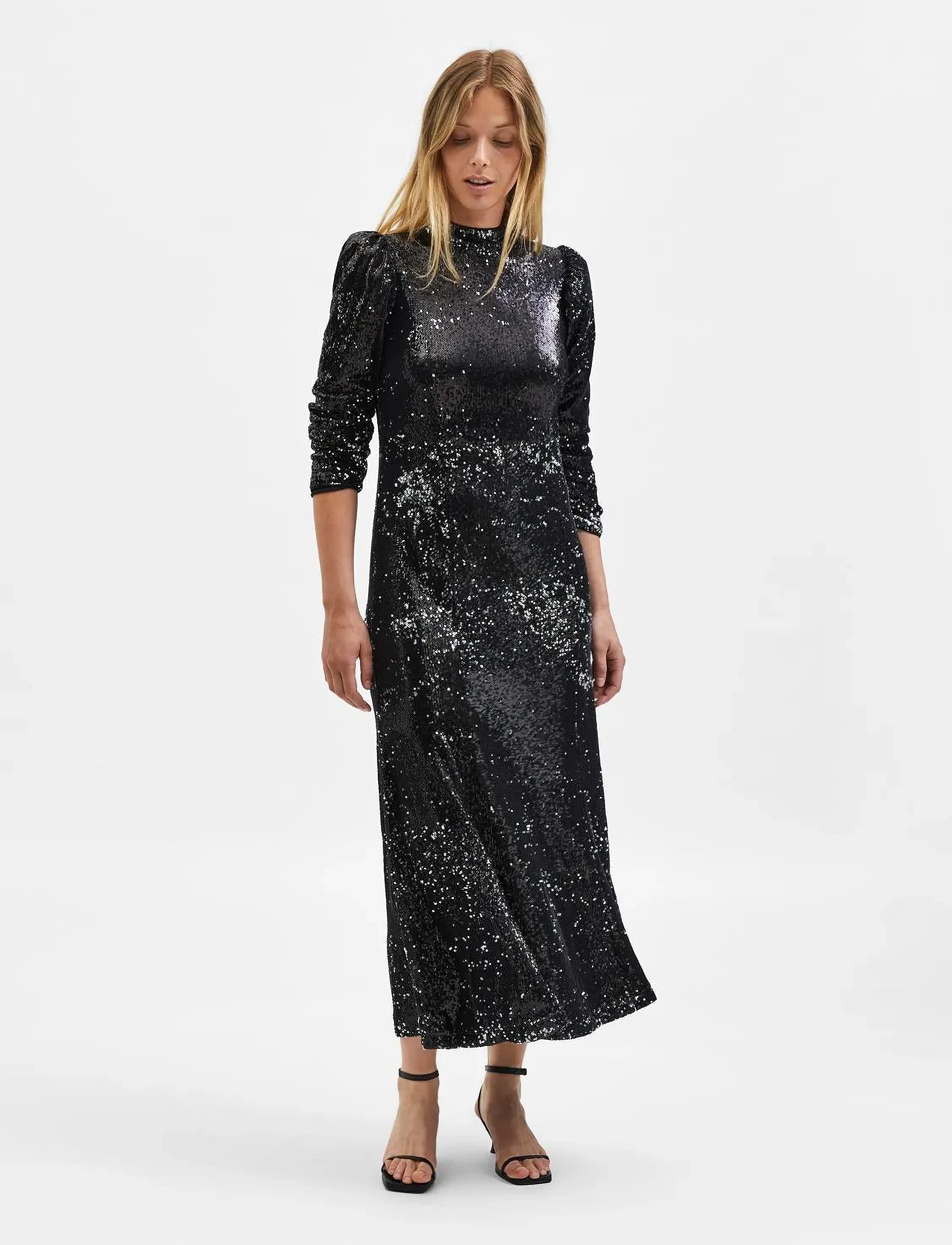 Selected SLFMILEY  3/4 ANKLE DRESS B - Selskapskjoler - BLACK / black