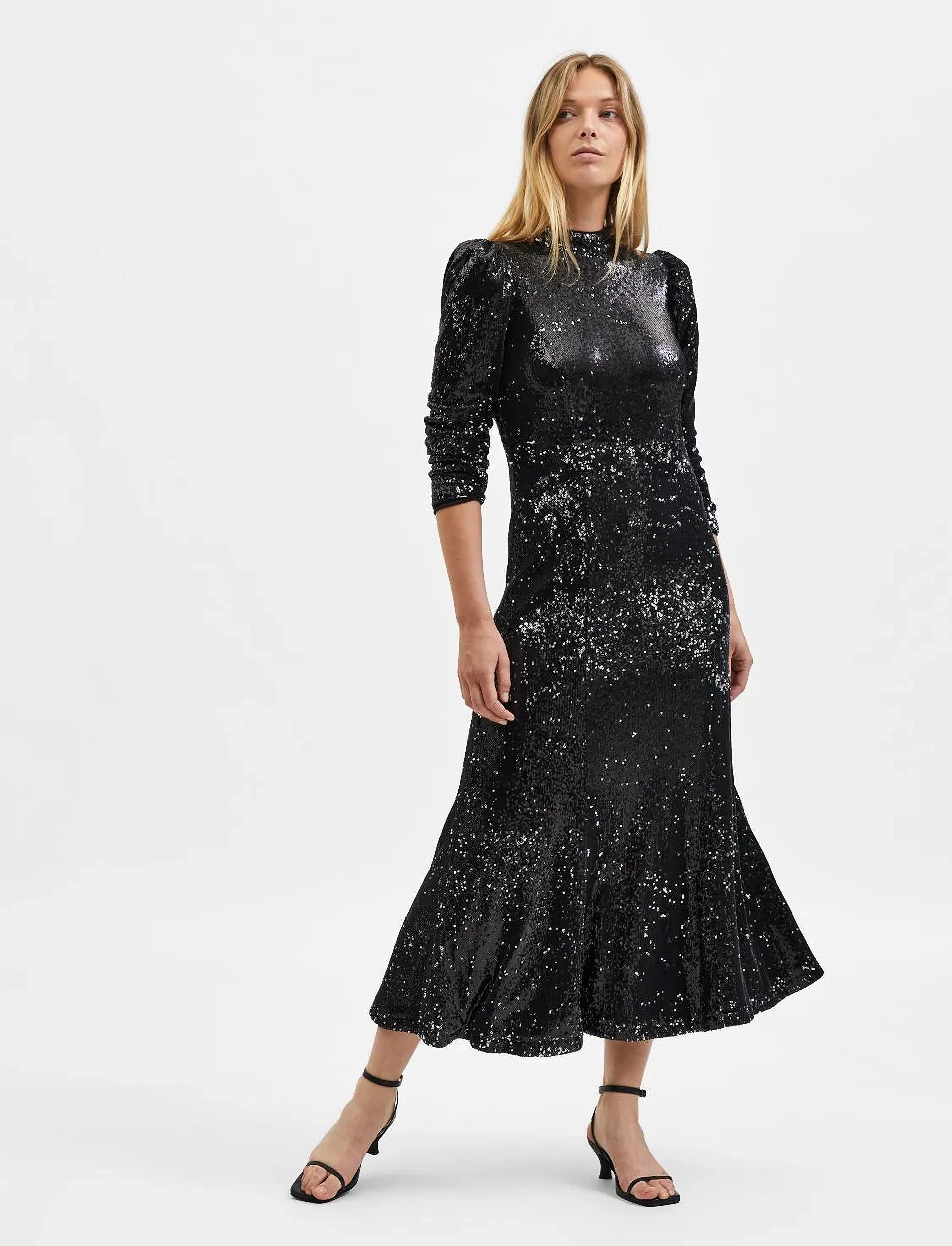 Selected - SLFMILEY  3/4 ANKLE DRESS B - festmode zu outlet-preisen - black - 5