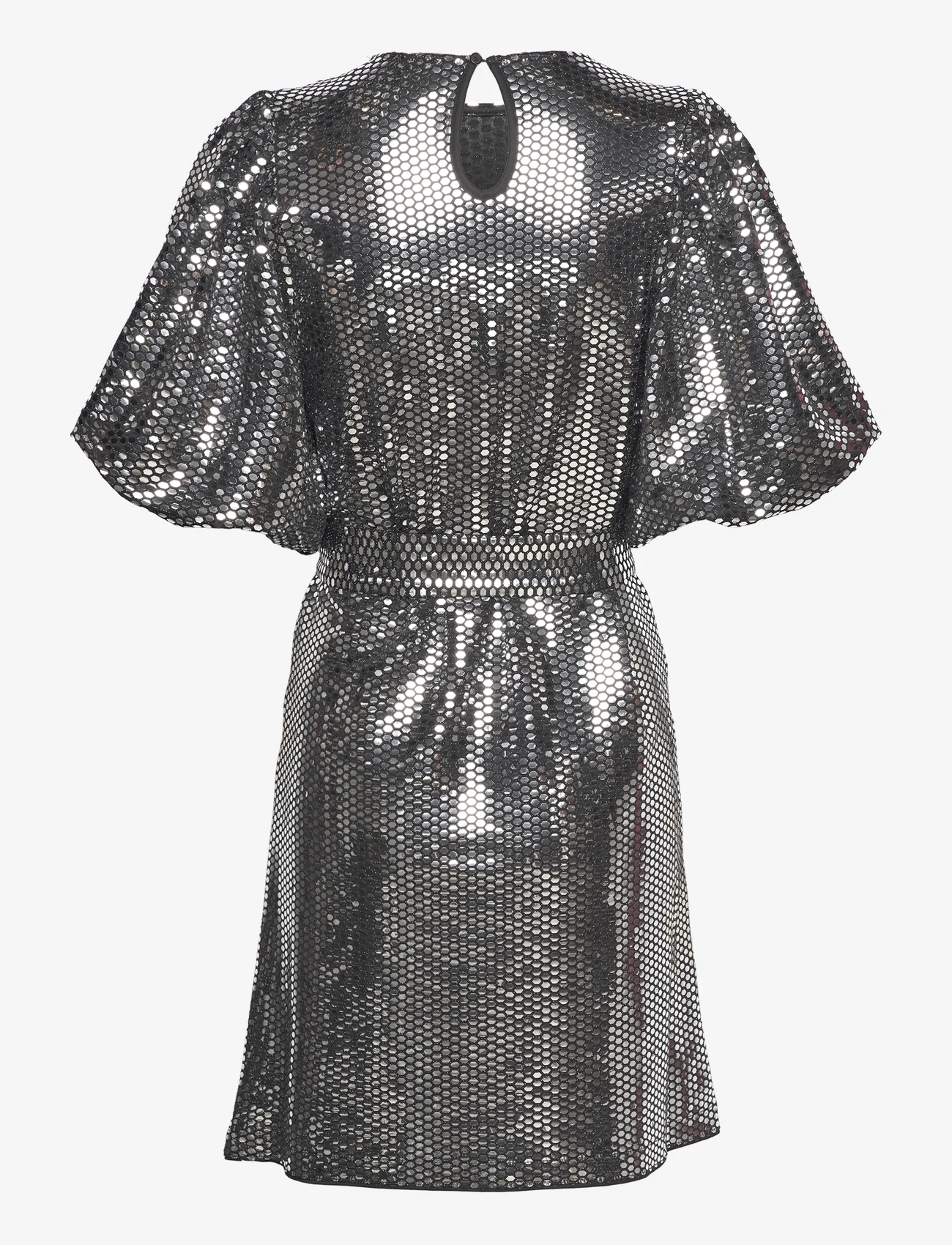 Selected Femme - SLFSANDY 3/4 SHORT O-NECK DRESS B - festklær til outlet-priser - black - 1