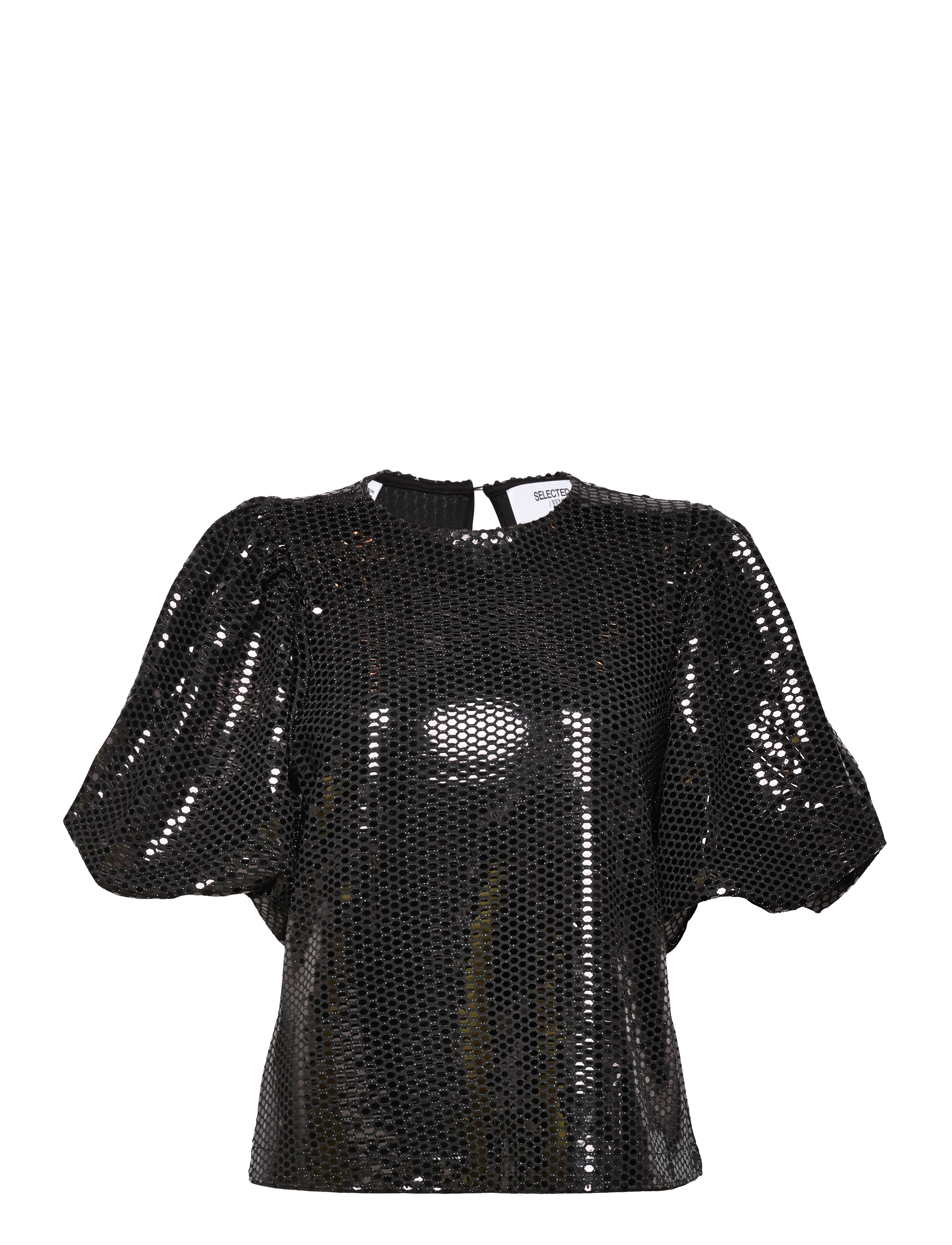 SELECTED Slfsandy 2/4 O-Neck Oberteil B Schwarz - XS - Damen