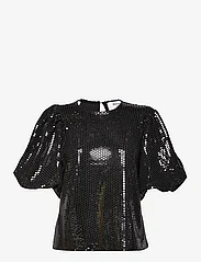 Selected Femme - SLFSANDY 2/4 O-NECK TOP B - short-sleeved blouses - black - 0