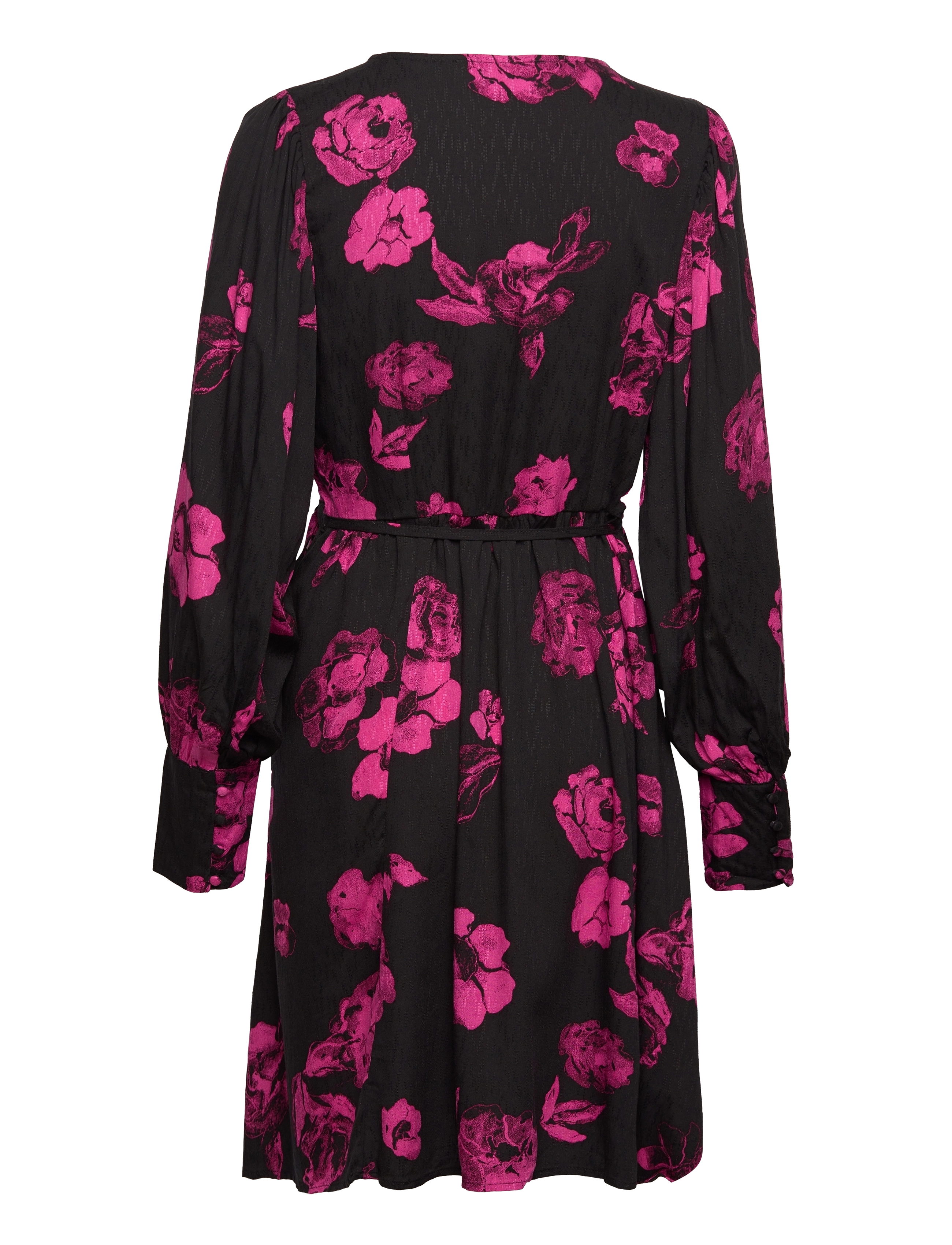 Selected - SLFVALETTA LS SHORT WRAP DRESS B - slå-om-kjoler - black - 2