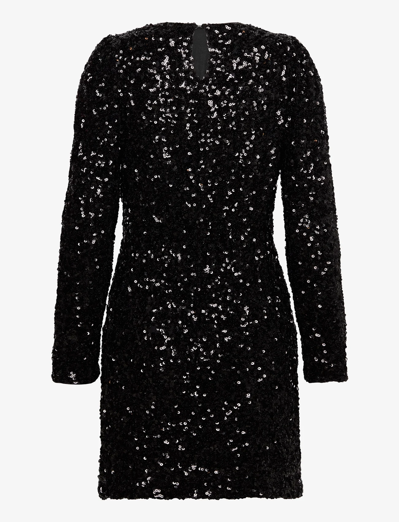 Selected Femme - SLFCOLYN LS SHORT SEQUINS DRESS B - juhlamuotia outlet-hintaan - black - 1
