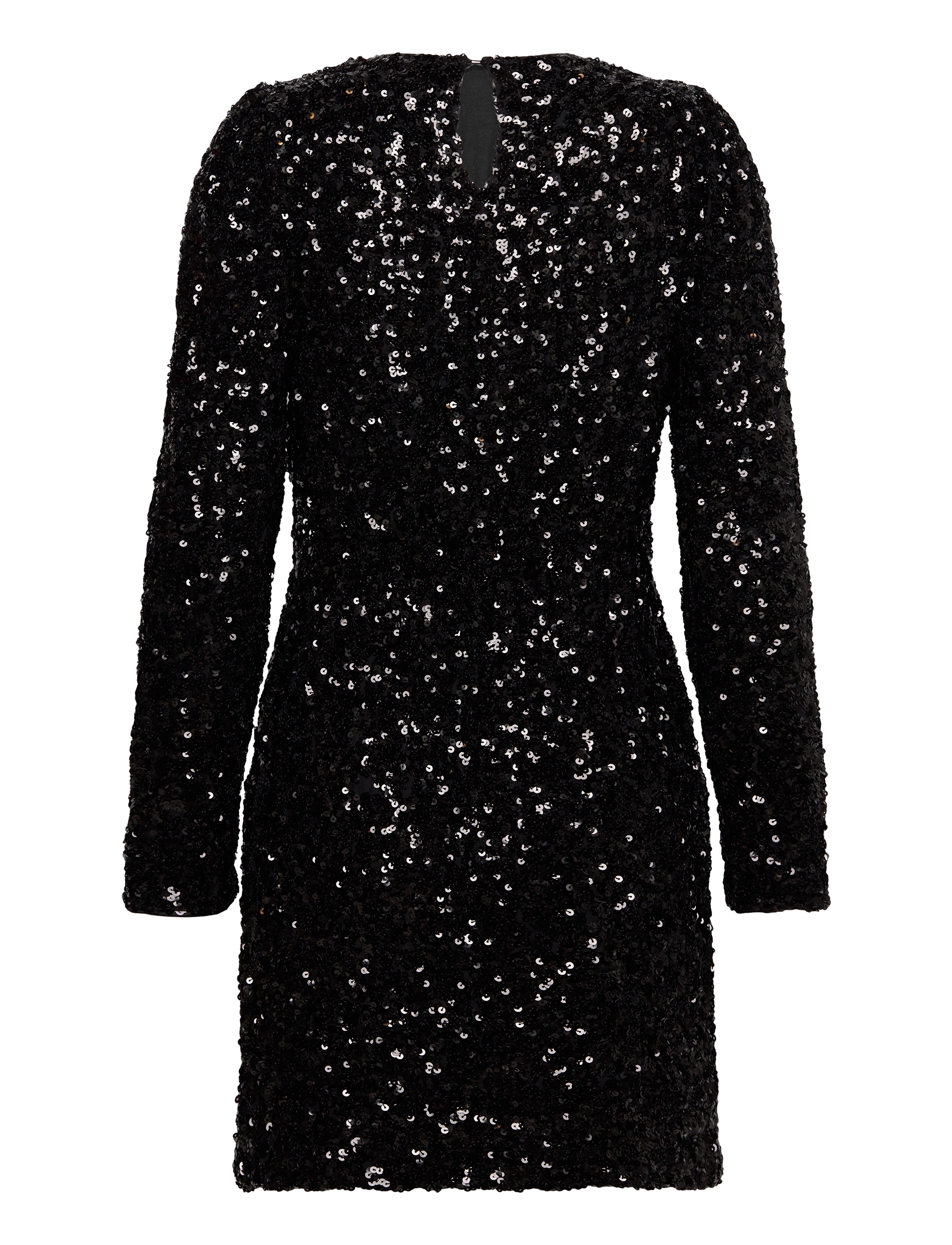 Selected - SLFCOLYN LS SHORT SEQUINS DRESS B - pailletkjoler - black - 1