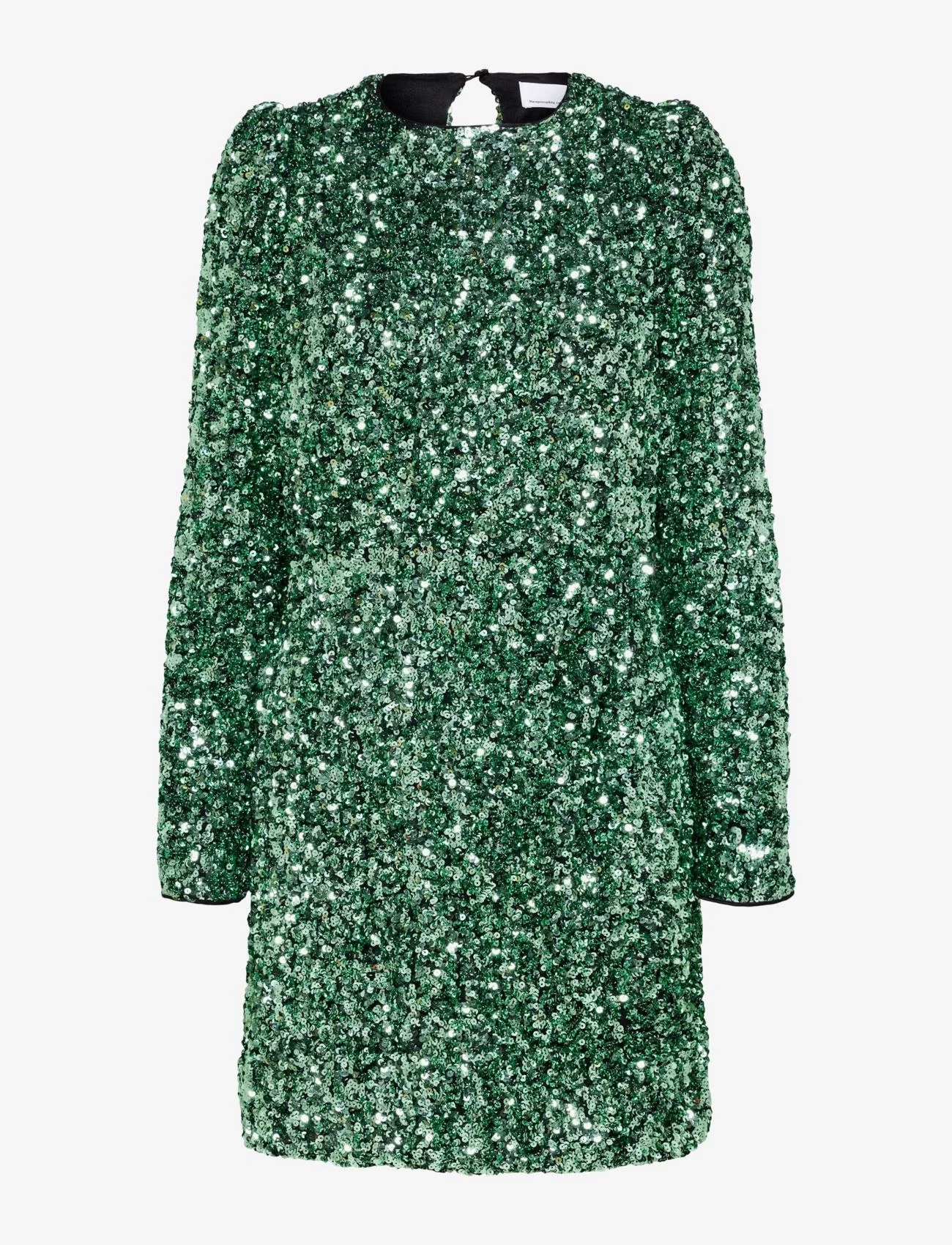 Selected Femme - SLFCOLYN LS SHORT SEQUINS DRESS B - ballīšu apģērbs par outlet cenām - loden frost - 0