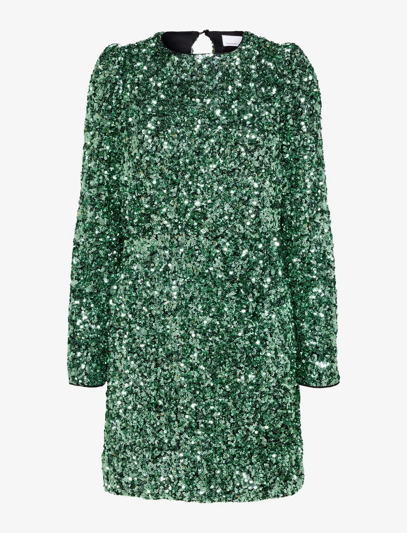 Selected SLFCOLYN LS SHORT SEQUINS DRESS B - Jurken - LODEN FROST / green