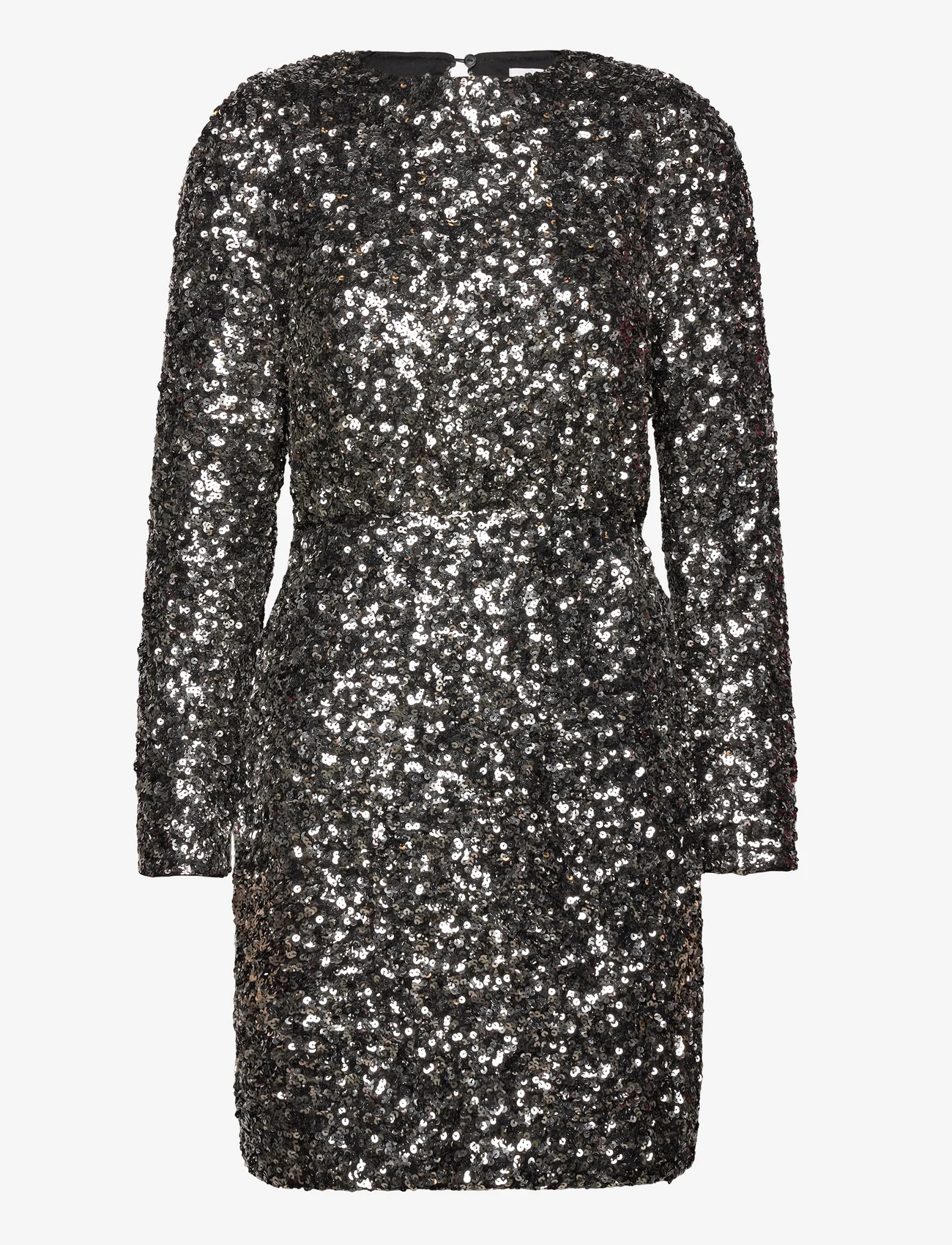 Selected Femme - SLFCOLYN LS SHORT SEQUINS DRESS B - feestelijke kleding voor outlet-prijzen - silver - 0