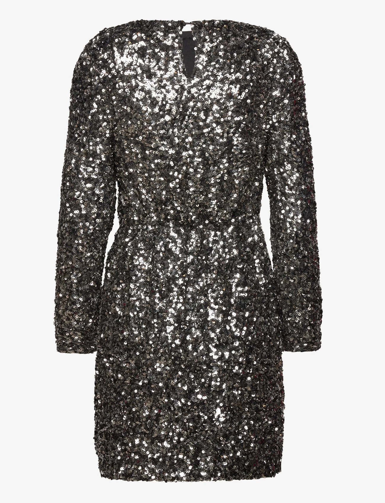 Selected Femme - SLFCOLYN LS SHORT SEQUINS DRESS B - vakarėlių drabužiai išparduotuvių kainomis - silver - 1