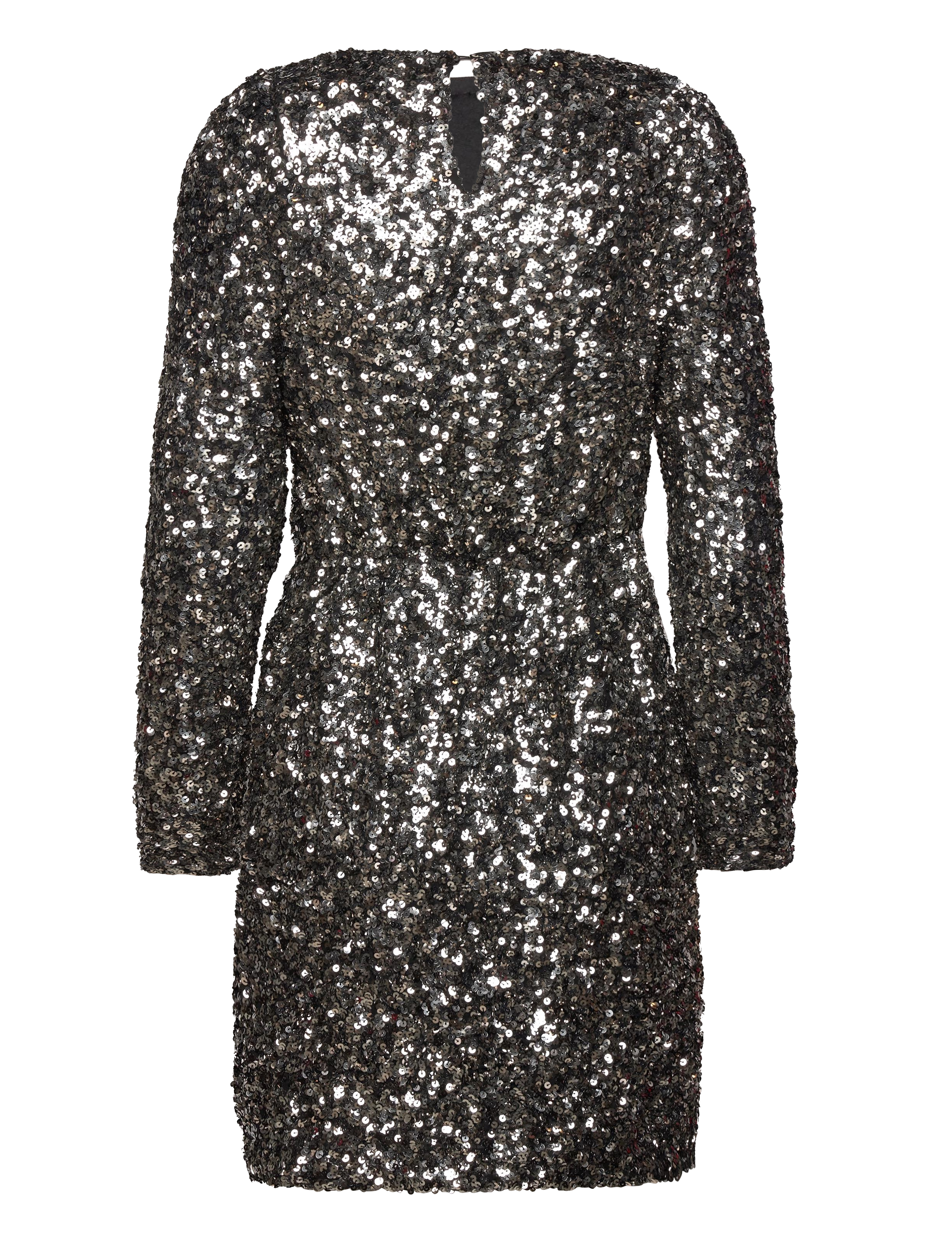 Selected - SLFCOLYN LS SHORT SEQUINS DRESS B - paillettenkleider - silver - 1