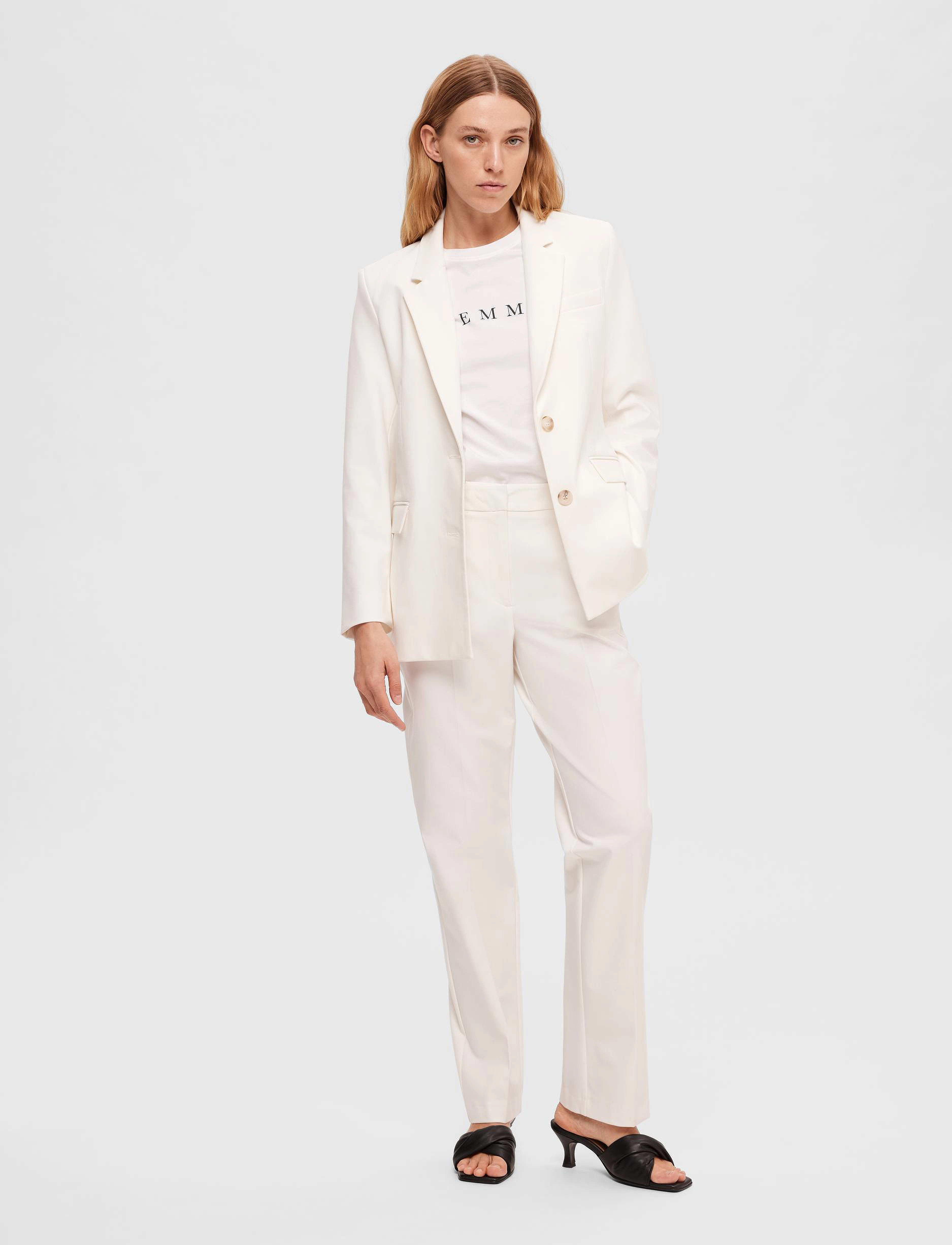 Selected - SLFELIANA LS BLAZER B NOOS - snow white - 4