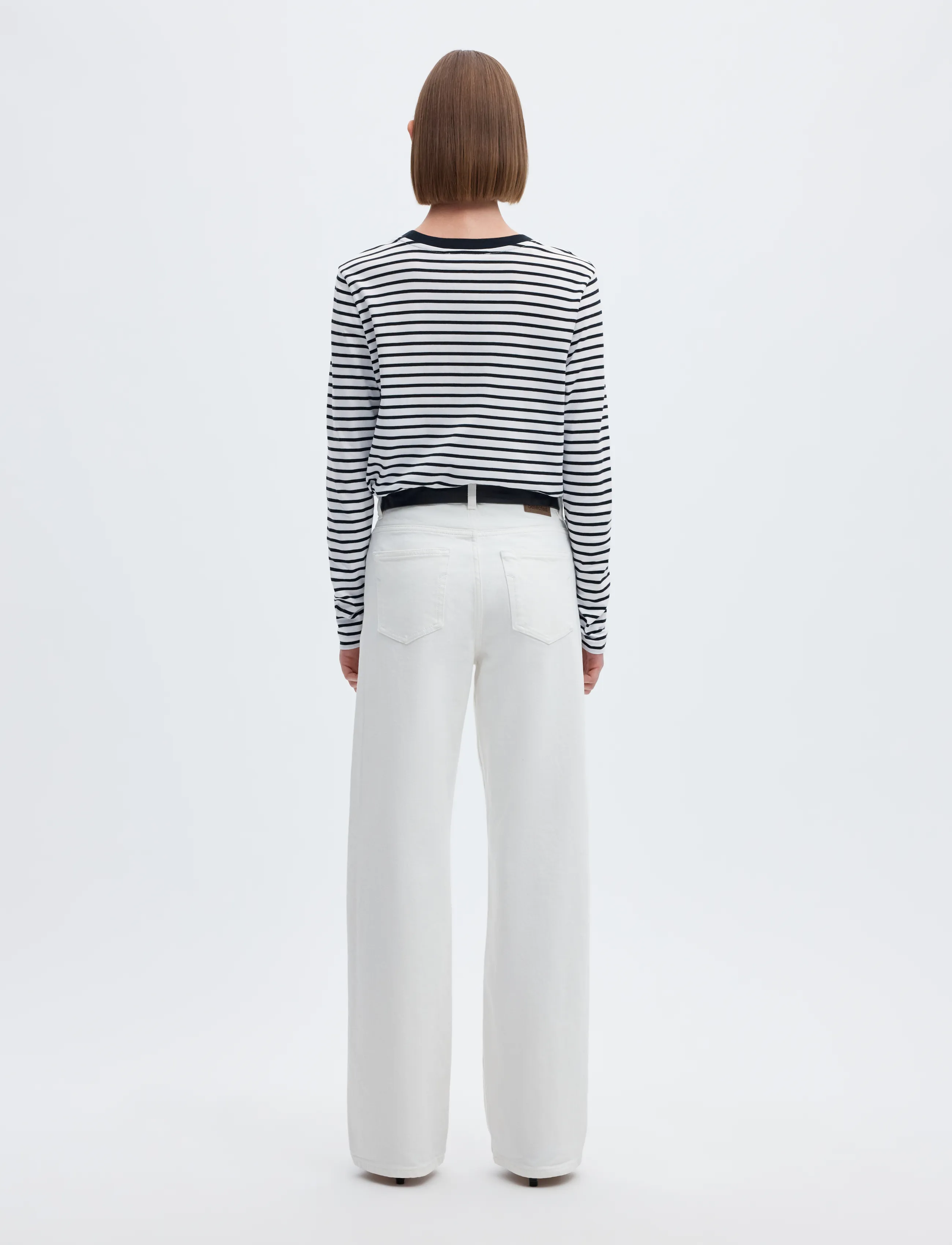 Selected - SLWESSENTIAL LS STRIPED O-NECK TEE NOOS - långärmade toppar - black - 2