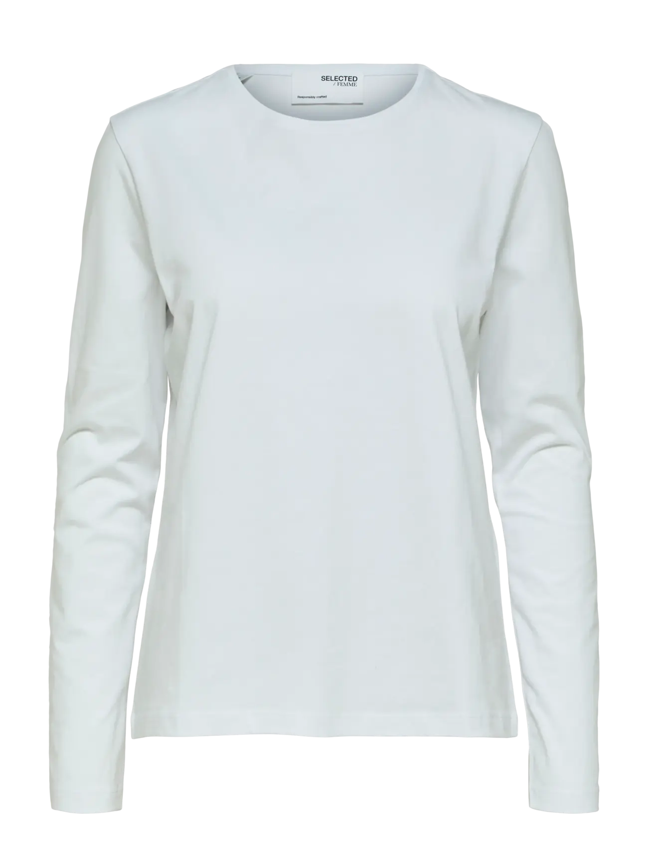 Selected SLFESSENTIAL LS O-NECK TEE NOOS - Selected - BRIGHT WHITE / white