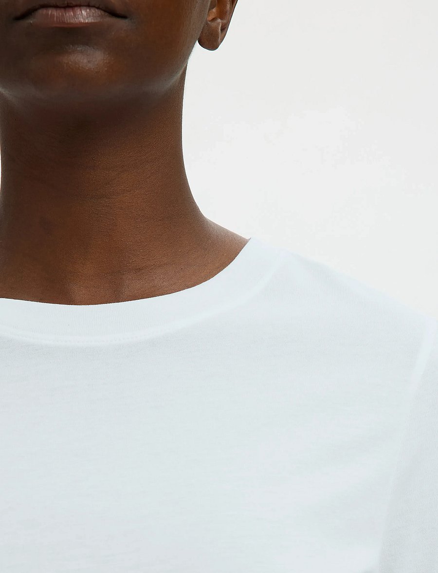 Selected - SLFESSENTIAL LS O-NECK TEE NOOS - långärmade toppar - bright white - 4