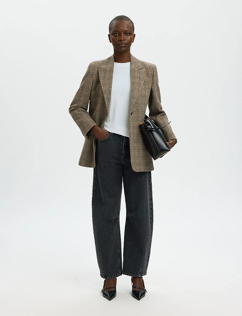 Selected - SLFESSENTIAL LS O-NECK TEE NOOS - long-sleeved tops - bright white - 5