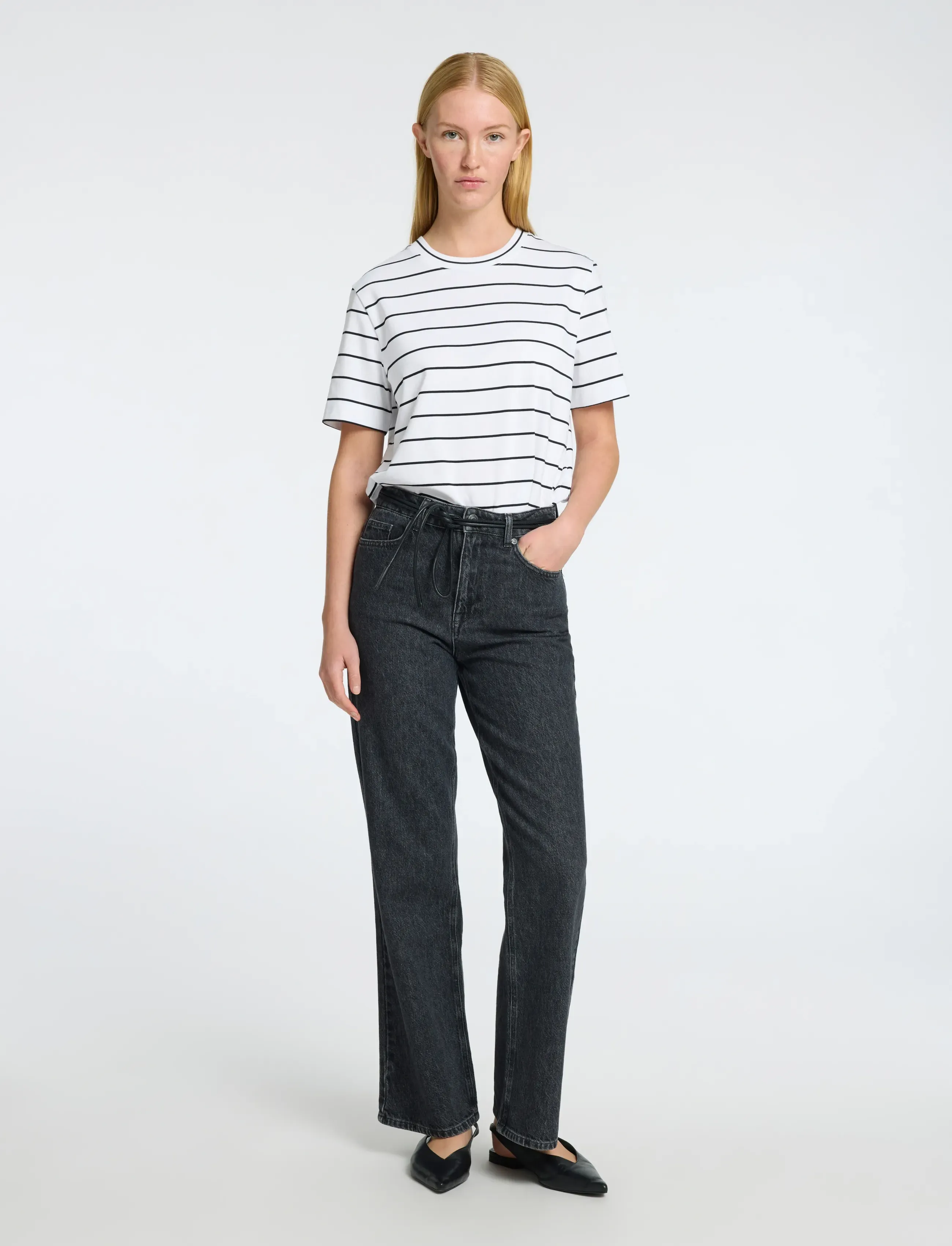 Selected - SLWESSENTIAL SS STRIPED BOXY TEE NOOS - t-shirts - bright white - 3