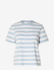 SLFESSENTIAL SS STRIPED BOXY TEE NOOS - CASHMERE BLUE