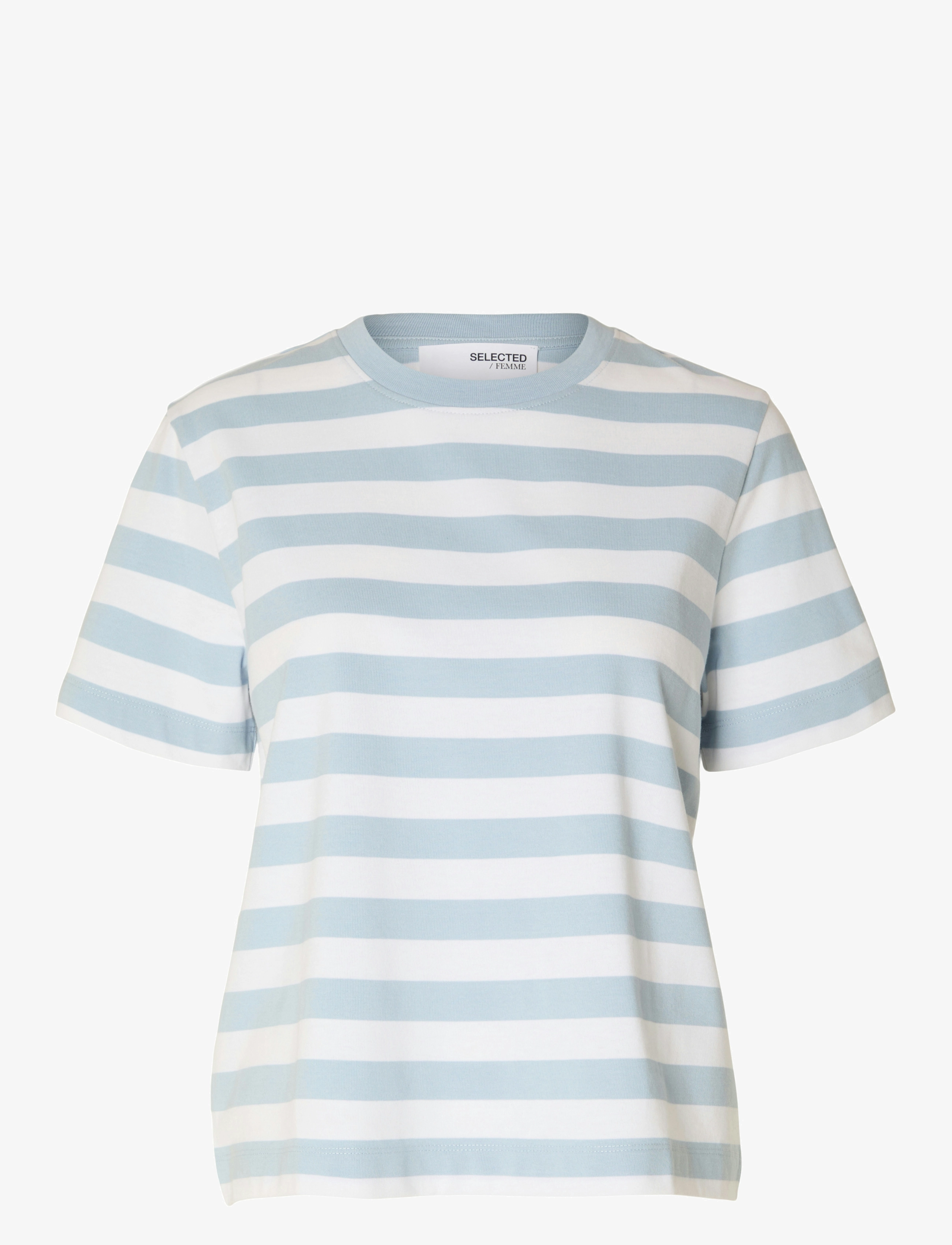 Selected SLWESSENTIAL SS STRIPED BOXY TEE NOOS - Selected - CASHMERE BLUE / blue