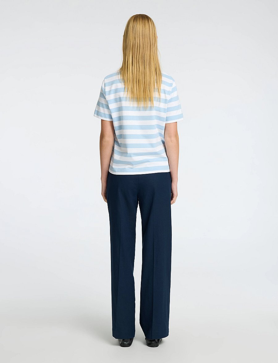 Selected - SLWESSENTIAL SS STRIPED BOXY TEE NOOS - t-shirts - cashmere blue - 2