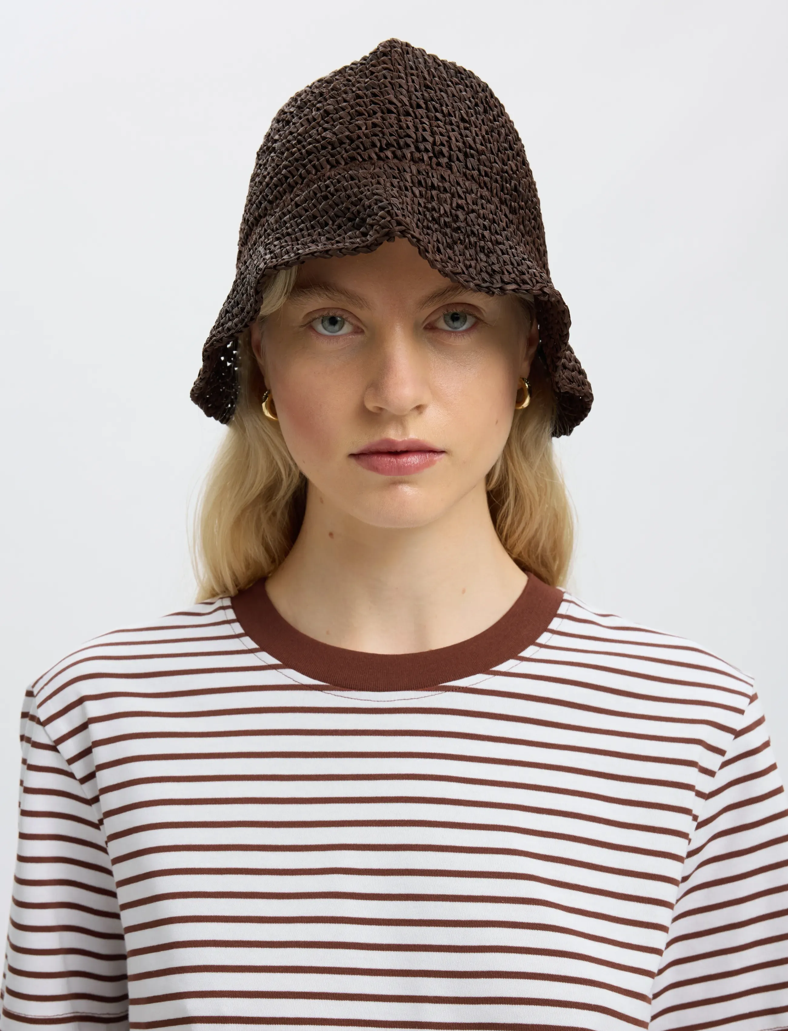 Selected - SLWESSENTIAL SS STRIPED BOXY TEE NOOS - t-shirts - cherry mahogany - 4
