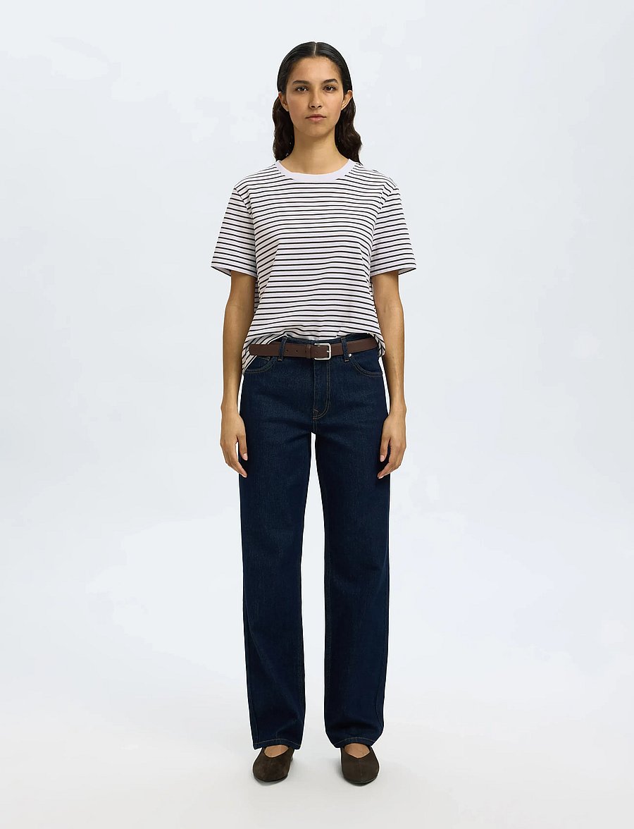 Selected - SLWESSENTIAL SS STRIPED BOXY TEE NOOS - t-shirts - delicioso - 3