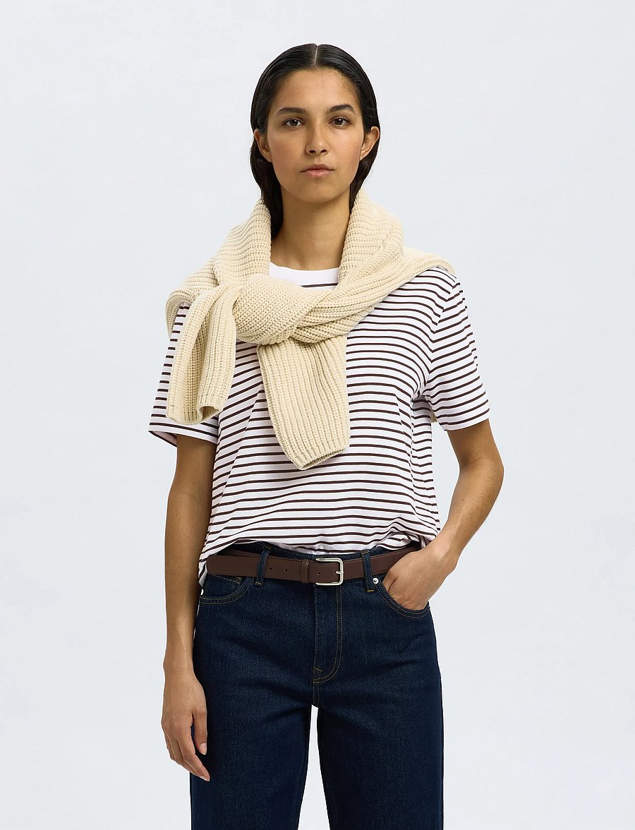 Selected - SLWESSENTIAL SS STRIPED BOXY TEE NOOS - t-shirts - delicioso - 5