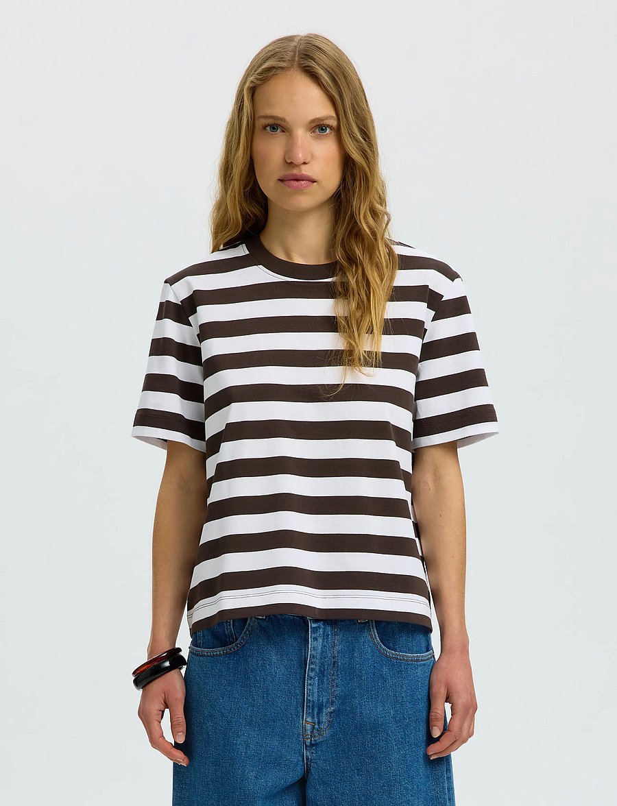Selected - SLFESSENTIAL SS STRIPED BOXY TEE NOOS - t-shirts - delicioso - 0