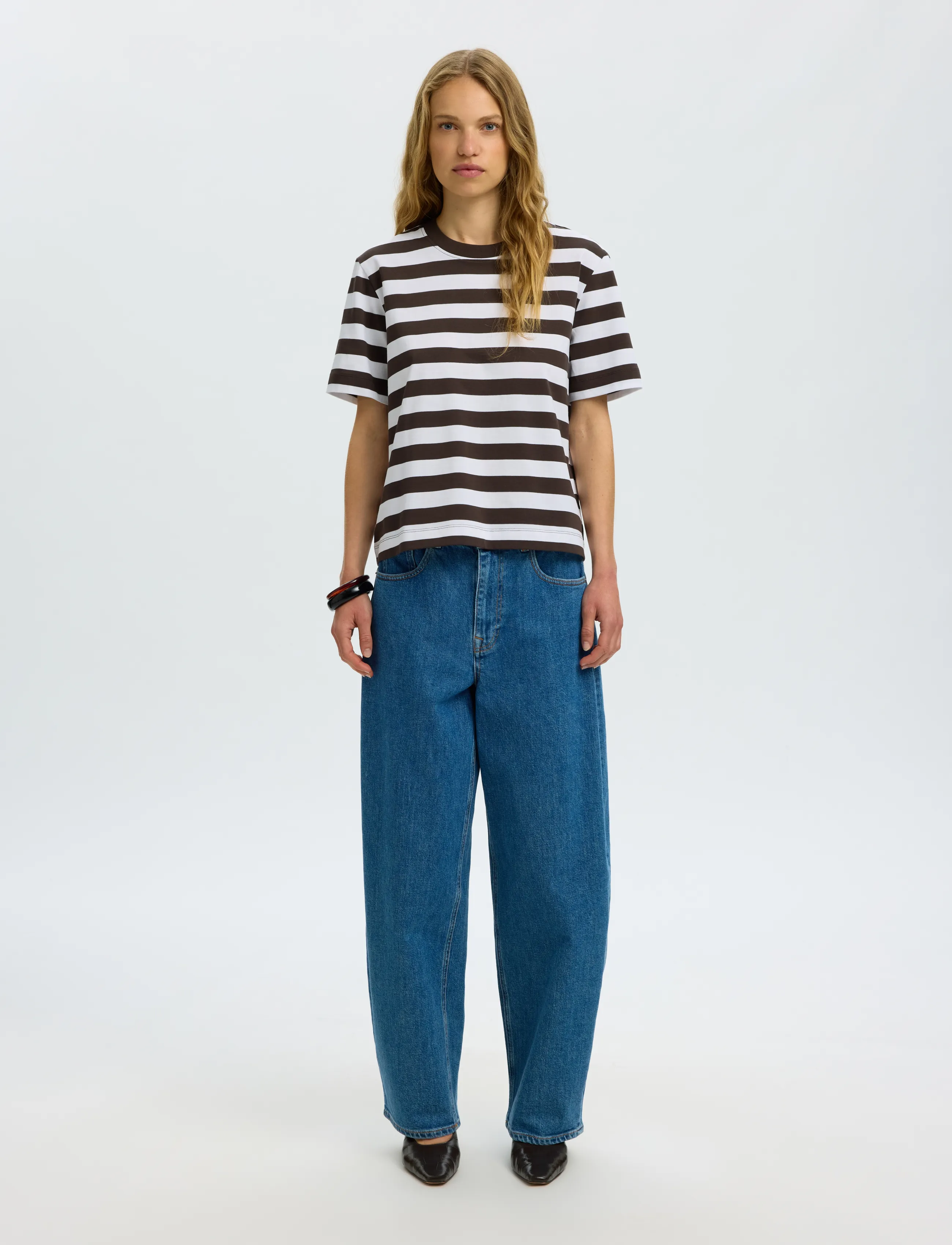 Selected - SLWESSENTIAL SS STRIPED BOXY TEE NOOS - t-shirts - delicioso - 3
