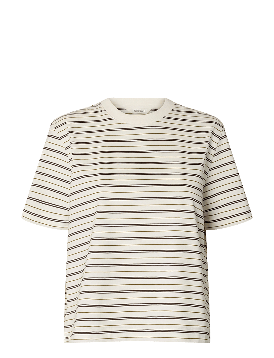 Selected - SLWESSENTIAL SS STRIPED BOXY TEE NOOS - t-shirts - delicioso - 1