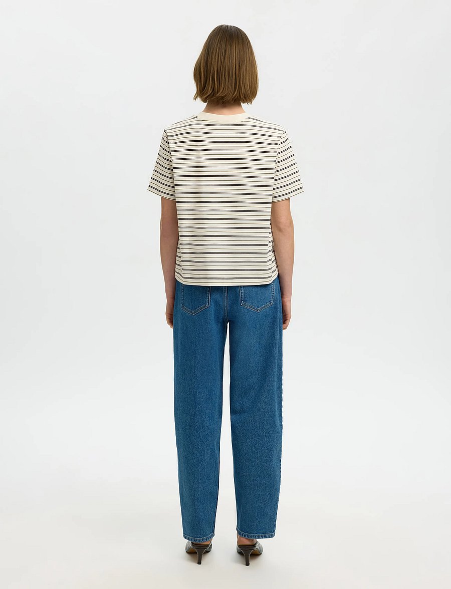 Selected - SLWESSENTIAL SS STRIPED BOXY TEE NOOS - t-shirts - delicioso - 2