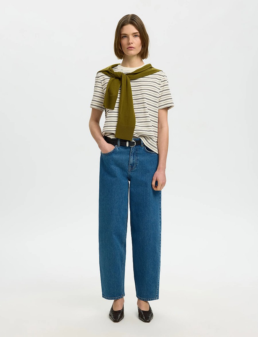 Selected - SLWESSENTIAL SS STRIPED BOXY TEE NOOS - t-shirts - delicioso - 3