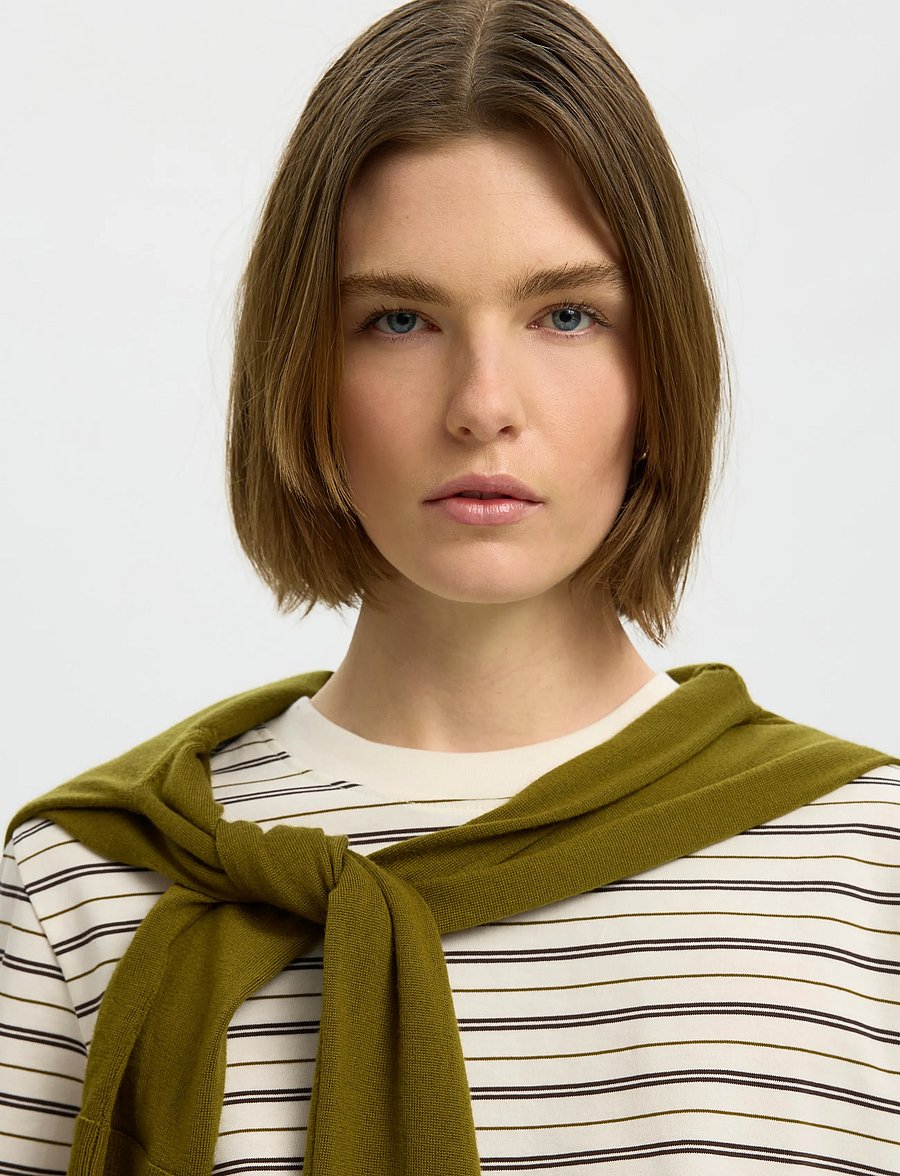 Selected - SLWESSENTIAL SS STRIPED BOXY TEE NOOS - t-shirts - delicioso - 4