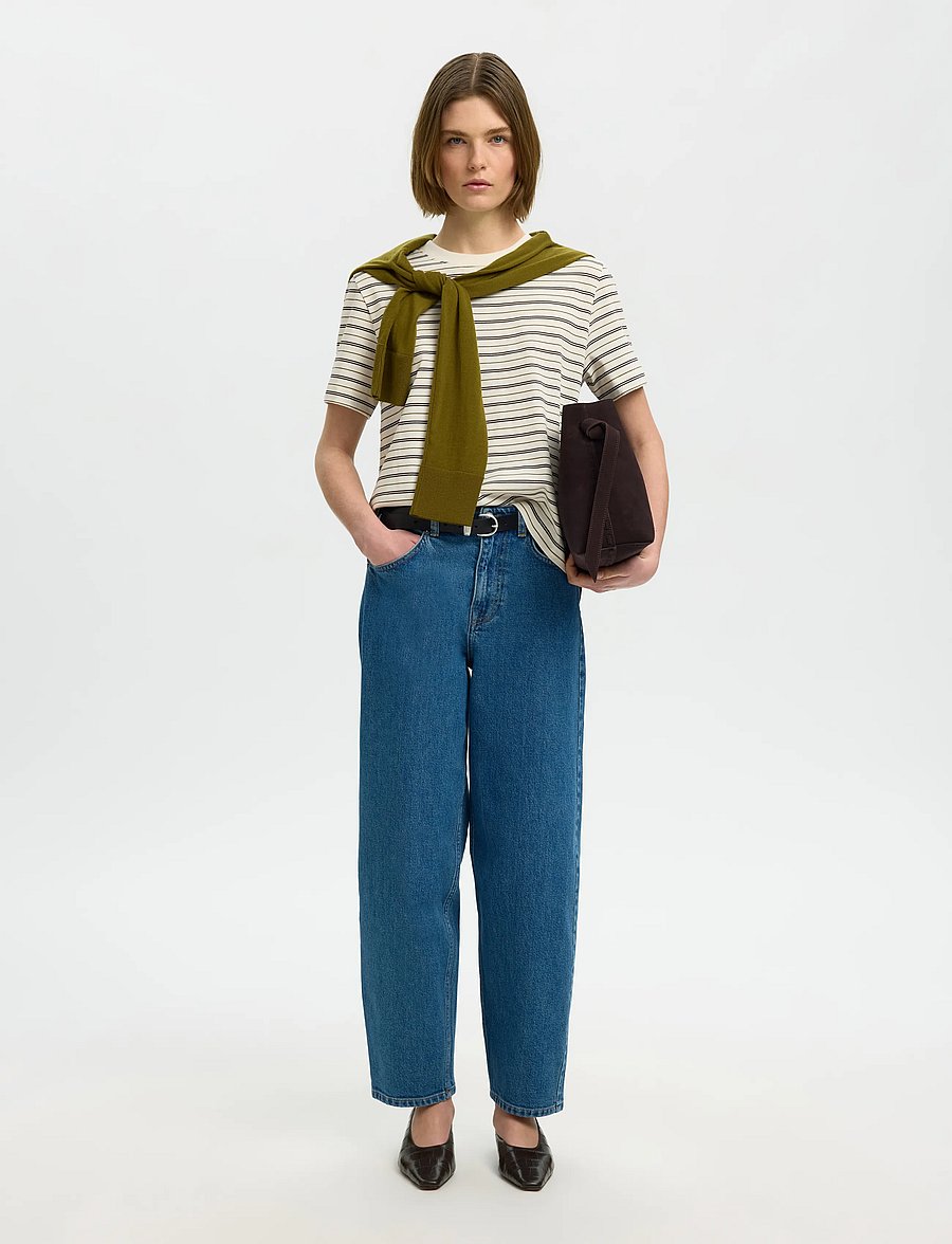 Selected - SLWESSENTIAL SS STRIPED BOXY TEE NOOS - t-shirts - delicioso - 5