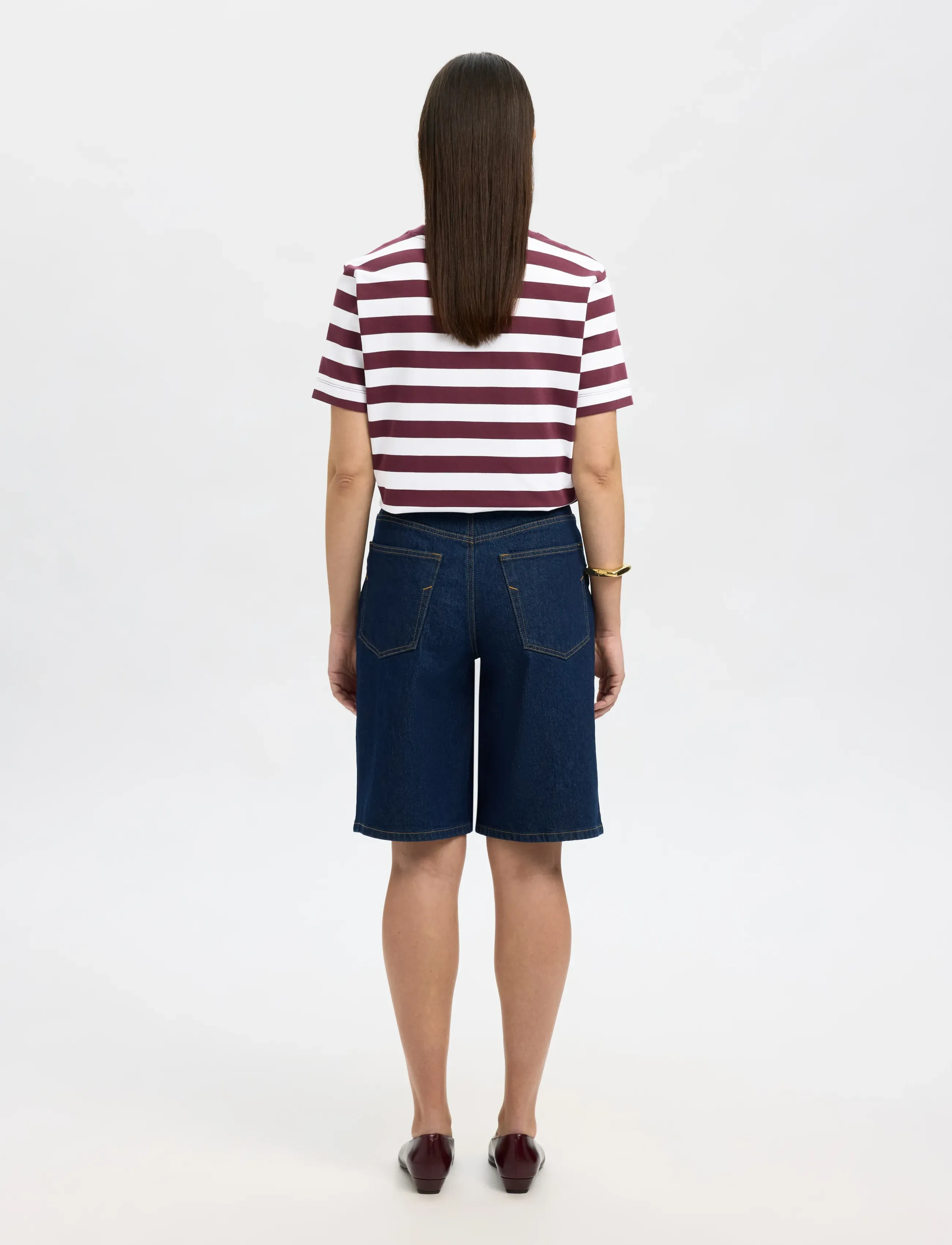 Selected - SLWESSENTIAL SS STRIPED BOXY TEE NOOS - t-shirts - fig - 2