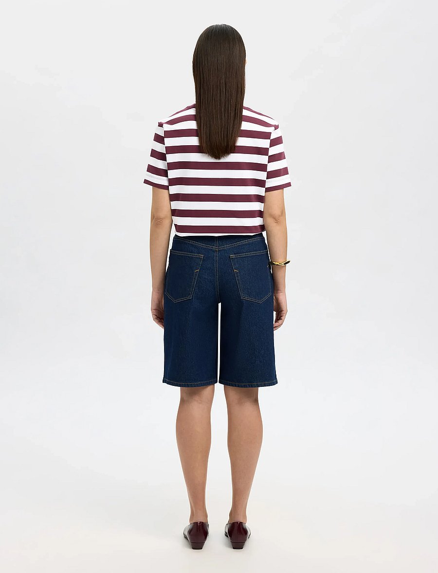 Selected - SLWESSENTIAL SS STRIPED BOXY TEE NOOS - t-shirts - fig - 2