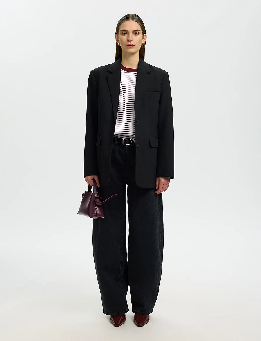 Selected - SLFESSENTIAL SS STRIPED BOXY TEE NOOS - t-shirts - tawny port - 5