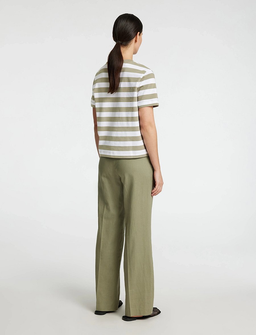 Selected - SLWESSENTIAL SS STRIPED BOXY TEE NOOS - t-särgid - vetiver - 2