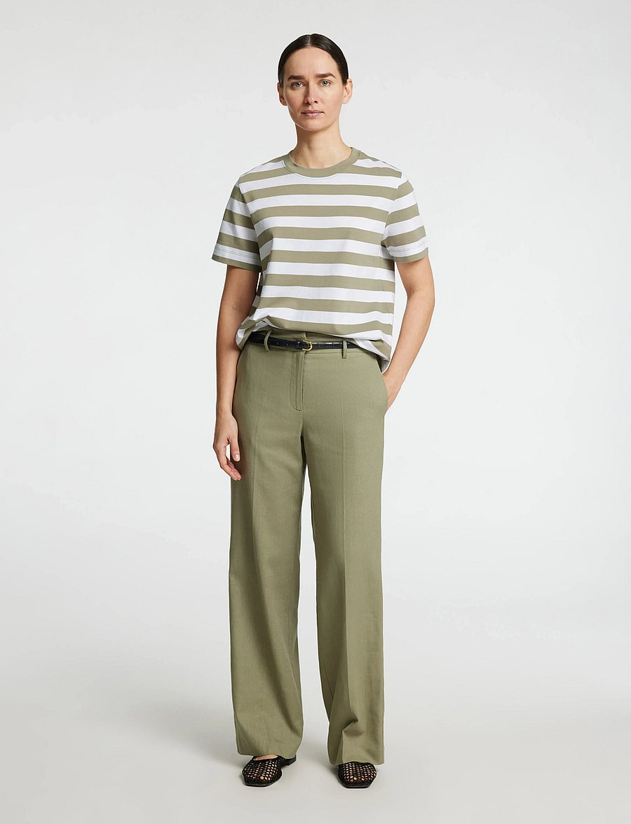 Selected - SLWESSENTIAL SS STRIPED BOXY TEE NOOS - t-särgid - vetiver - 3