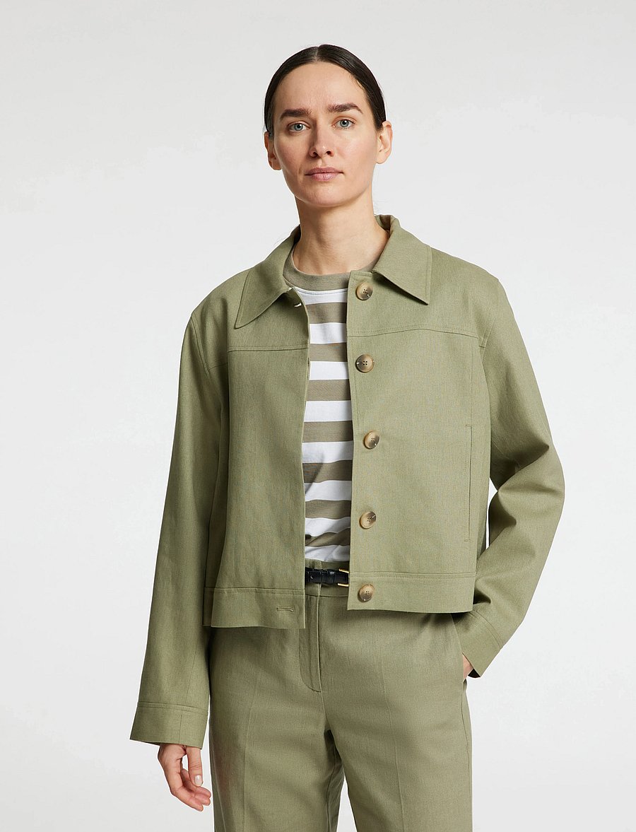 Selected - SLWESSENTIAL SS STRIPED BOXY TEE NOOS - t-särgid - vetiver - 4