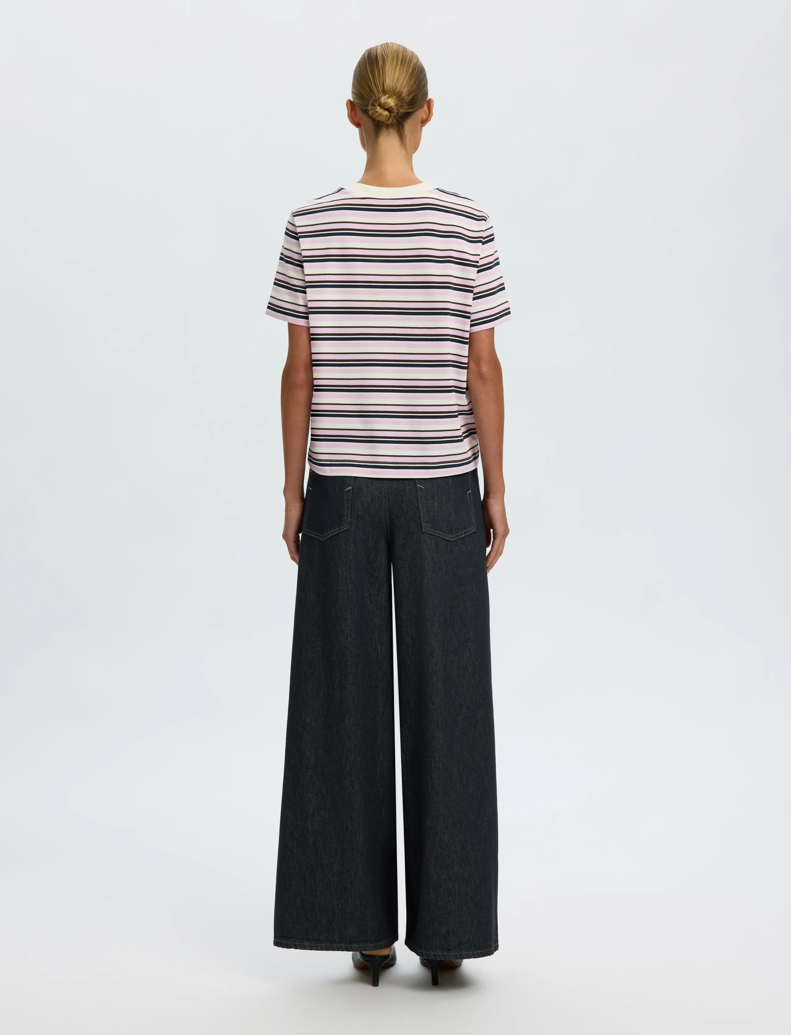 Selected - SLWESSENTIAL SS STRIPED BOXY TEE NOOS - t-shirts - winsome orchid - 2