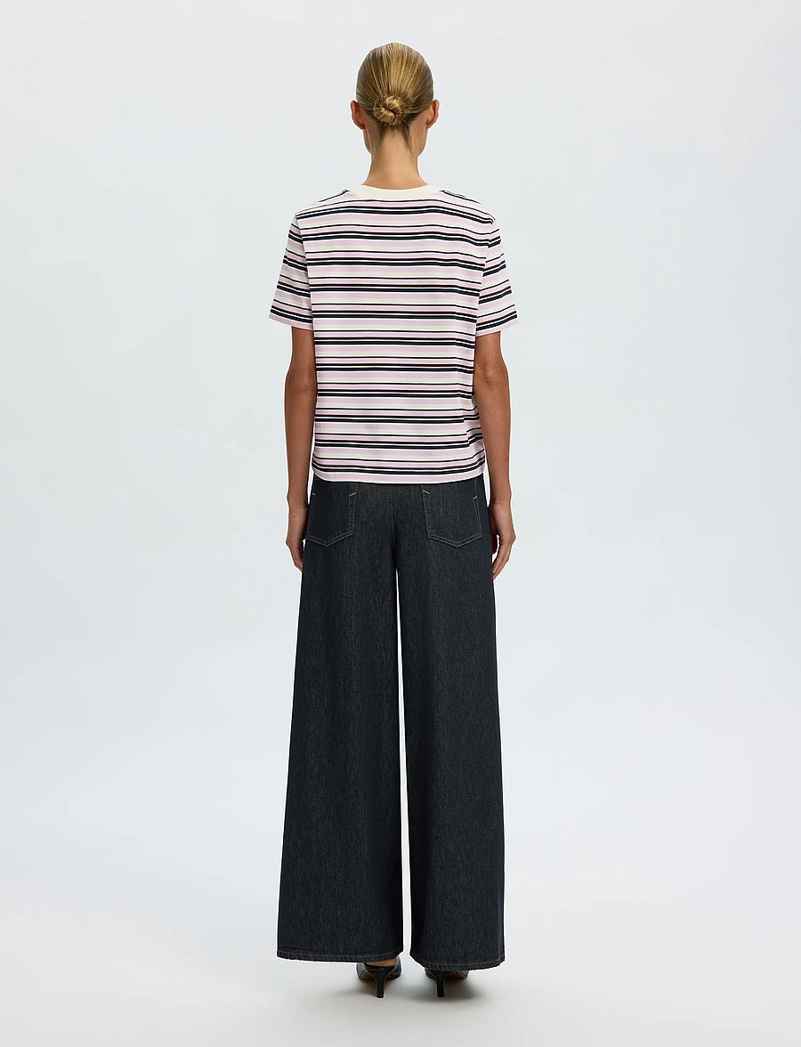 Selected - SLWESSENTIAL SS STRIPED BOXY TEE NOOS - t-shirts - winsome orchid - 2