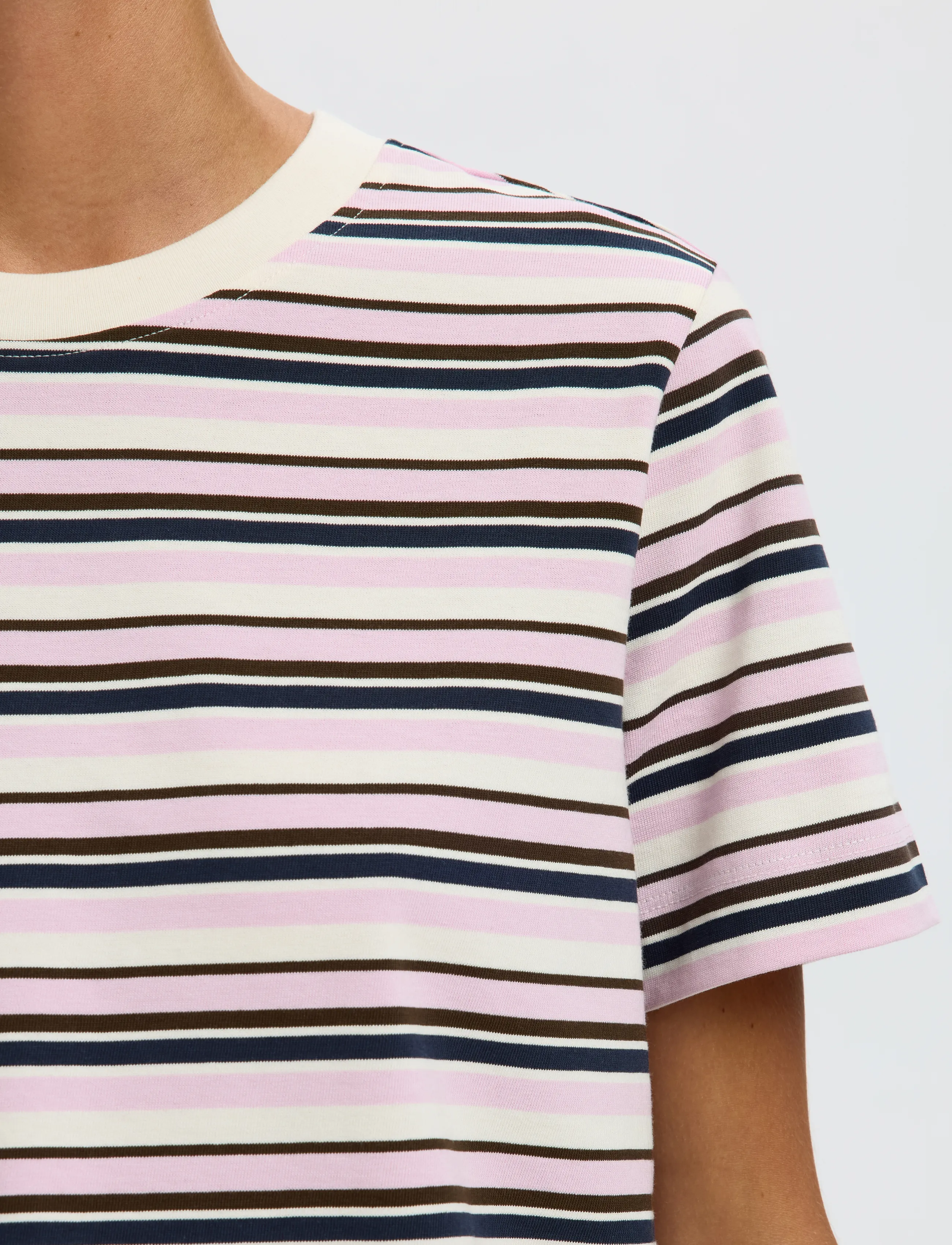 Selected - SLWESSENTIAL SS STRIPED BOXY TEE NOOS - t-shirts - winsome orchid - 4