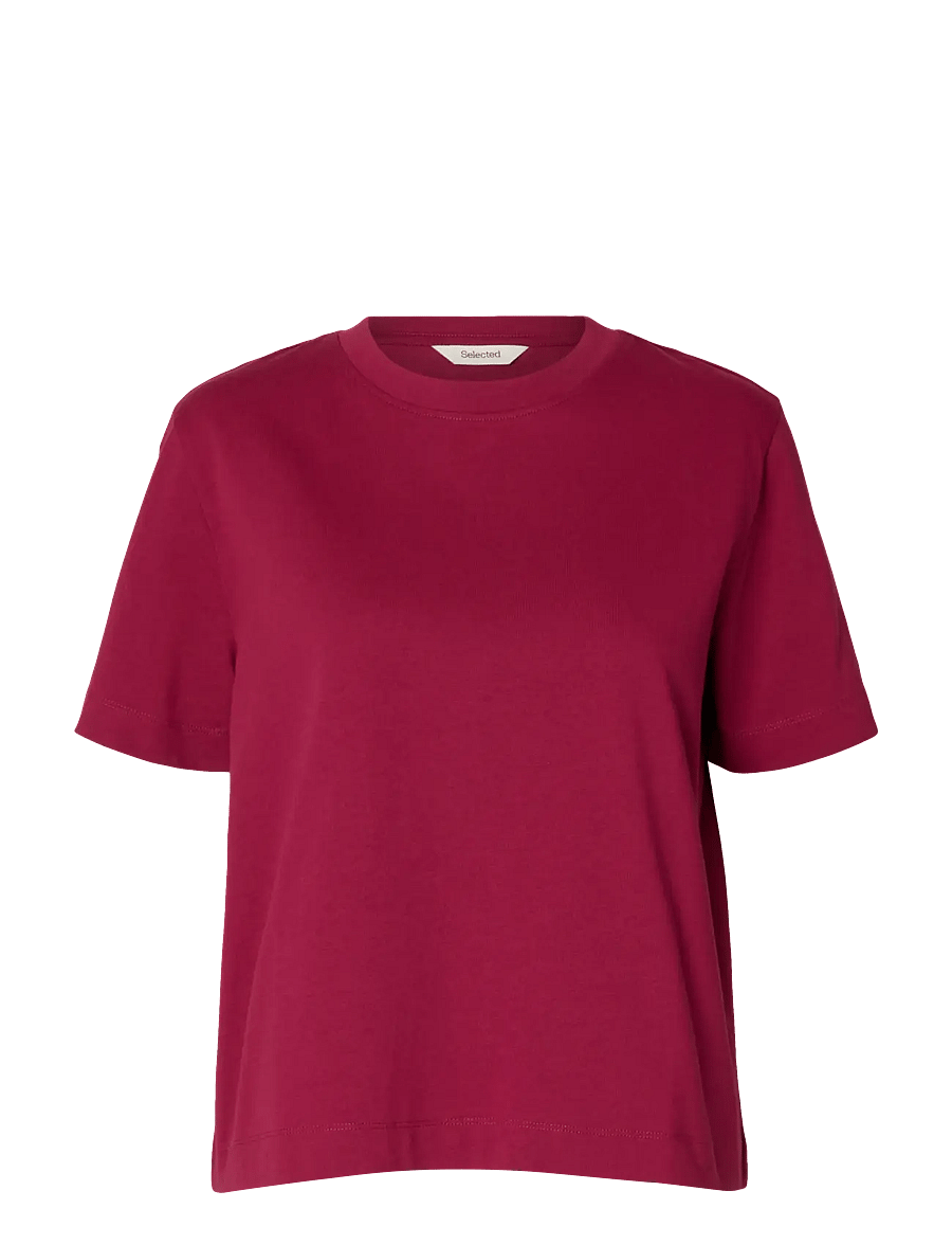 Selected - SLWESSENTIAL SS BOXY TEE NOOS - t-shirts - anemone - 1