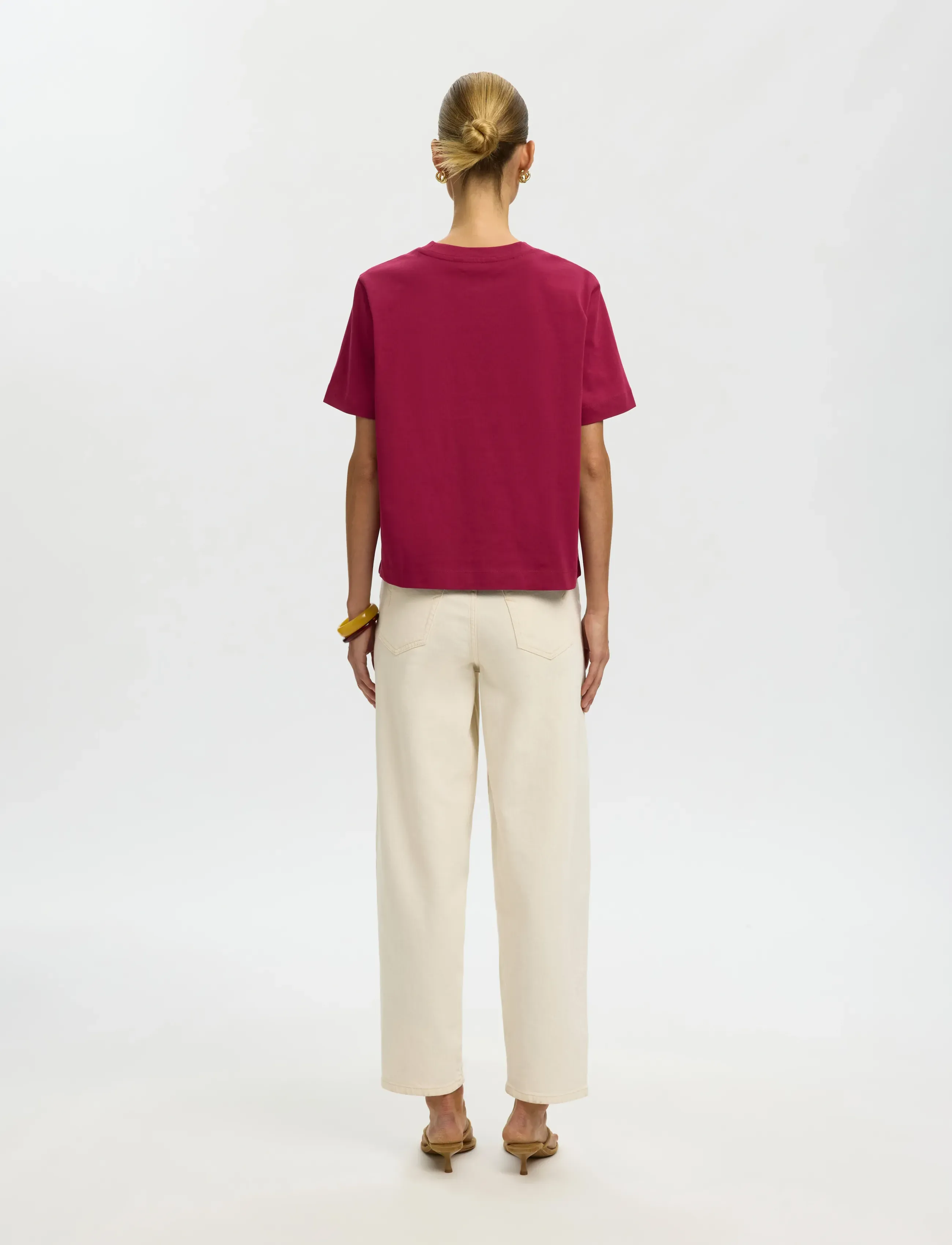 Selected - SLWESSENTIAL SS BOXY TEE NOOS - t-shirts - anemone - 2