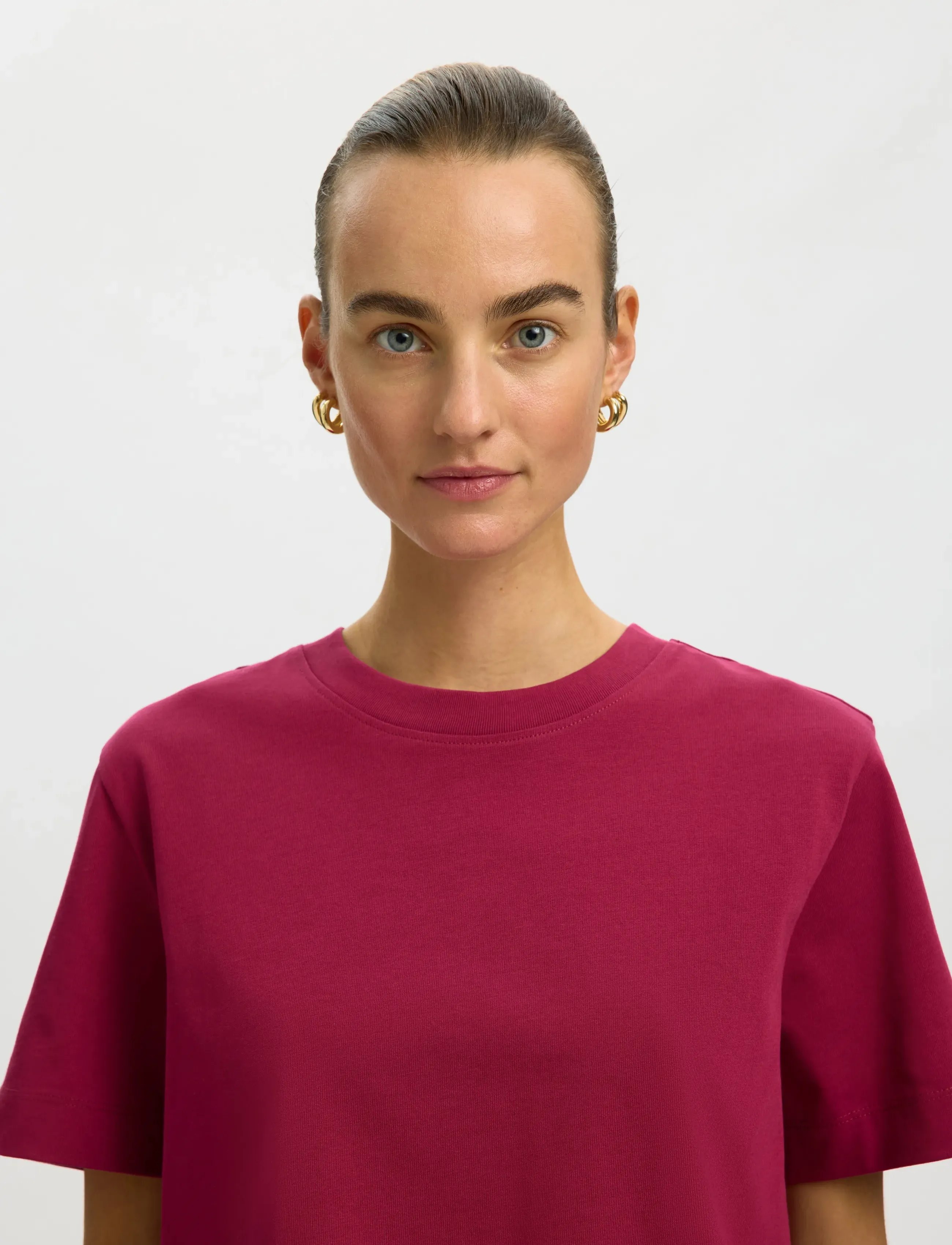 Selected - SLWESSENTIAL SS BOXY TEE NOOS - t-shirts - anemone - 4