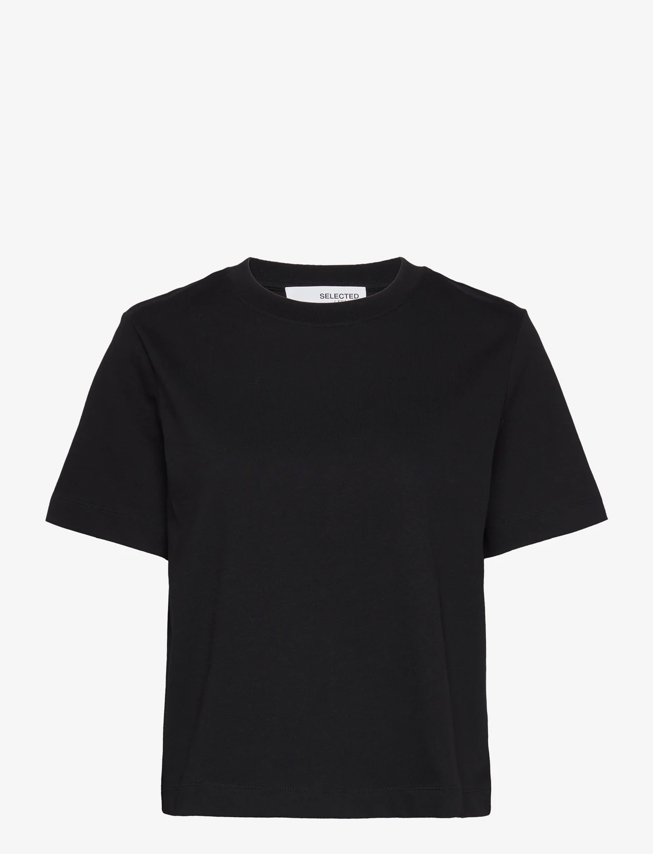 Selected Femme - SLFESSENTIAL SS BOXY TEE NOOS - t-shirts - black - 0