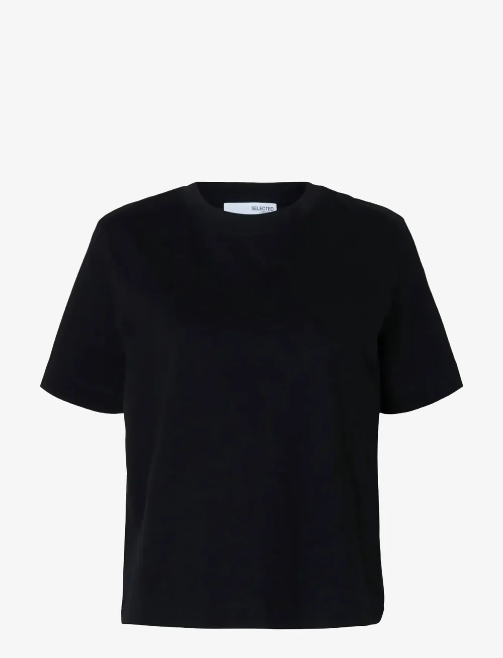 Selected - SLFESSENTIAL SS BOXY TEE NOOS - t-shirts - black - 1