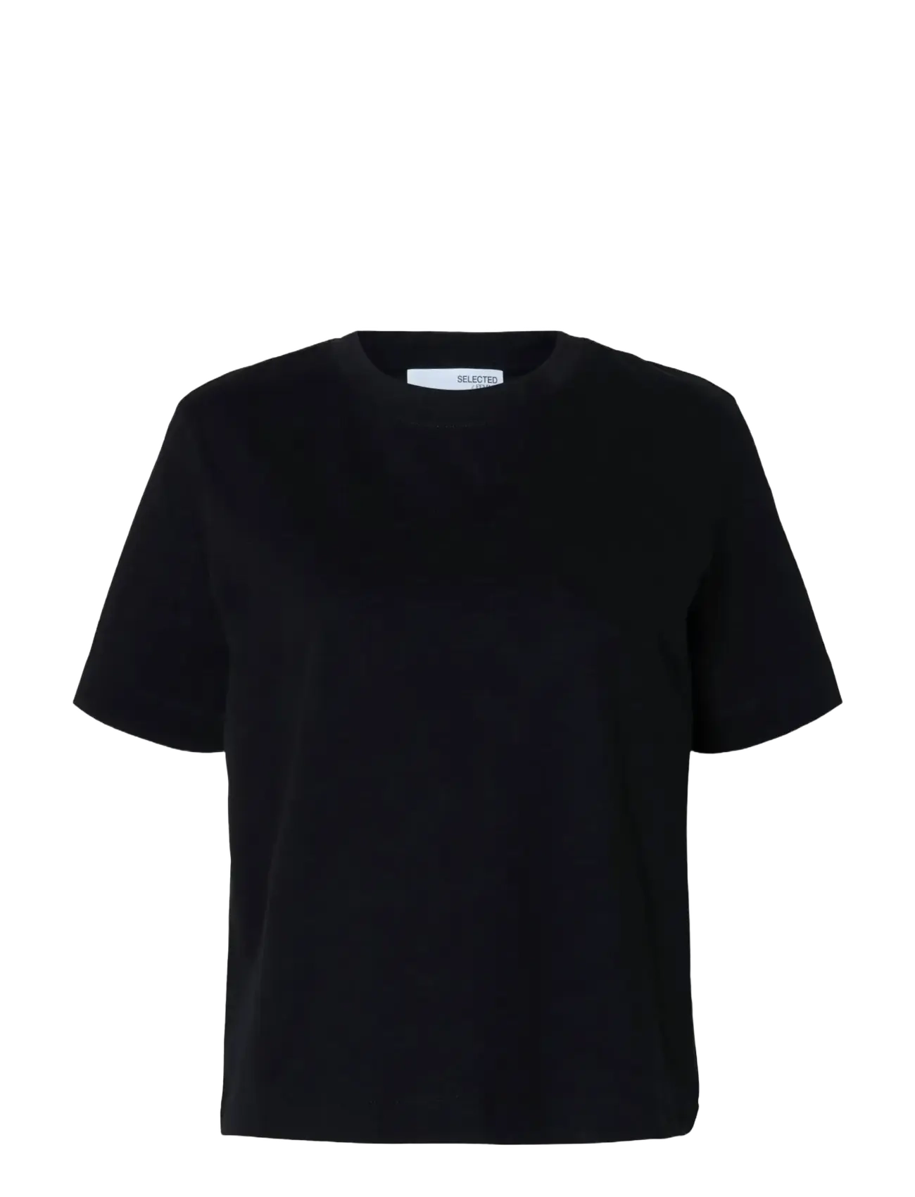 Selected SLWESSENTIAL SS BOXY TEE NOOS - Selected - BLACK / black
