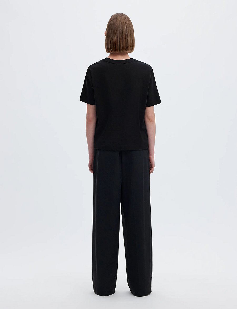 Selected - SLWESSENTIAL SS BOXY TEE NOOS - t-shirts - black - 3