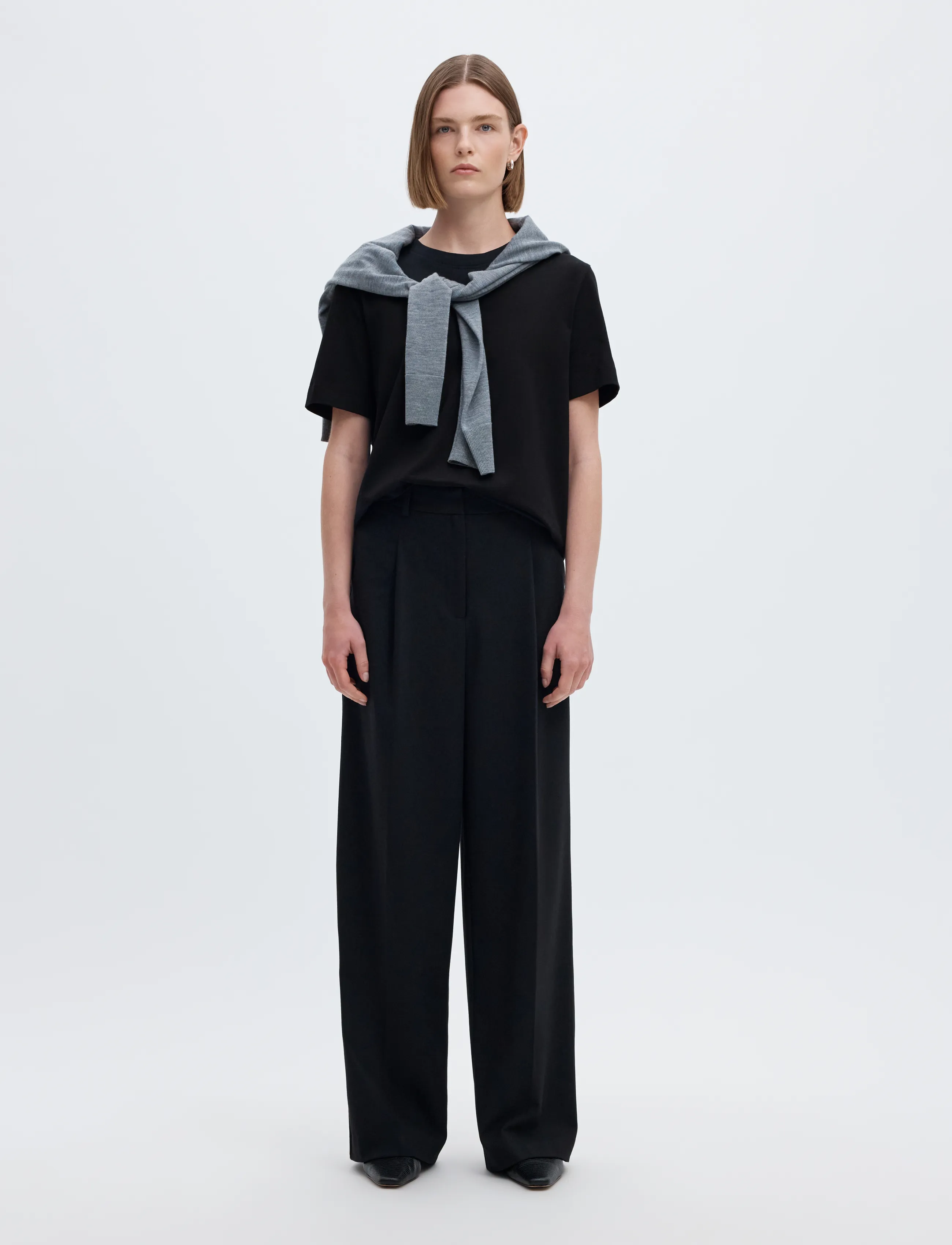 Selected - SLWESSENTIAL SS BOXY TEE NOOS - lägsta priserna - black - 4